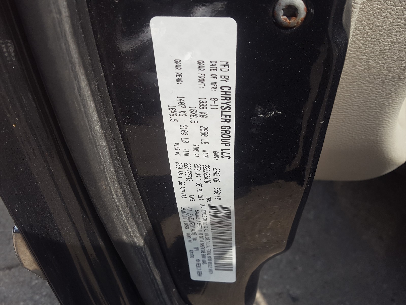 Photo 10 from auction – 2012 CHRYSLER TOWN & COU with VIN 2C4RC1BG3CR140309