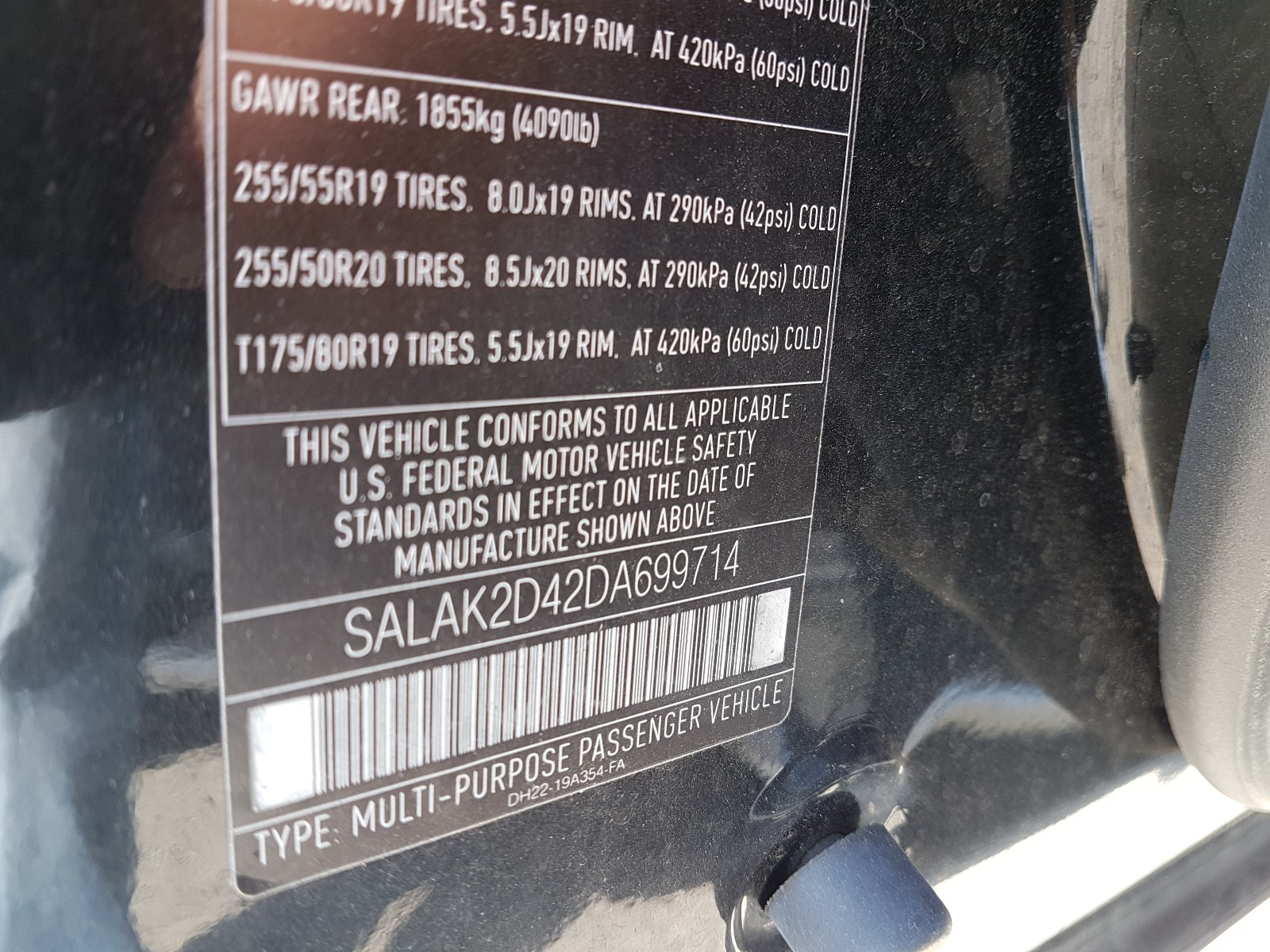 Photo 10 from auction – 2013 LAND ROVER LR4 HSE LU with VIN SALAK2D42DA699714