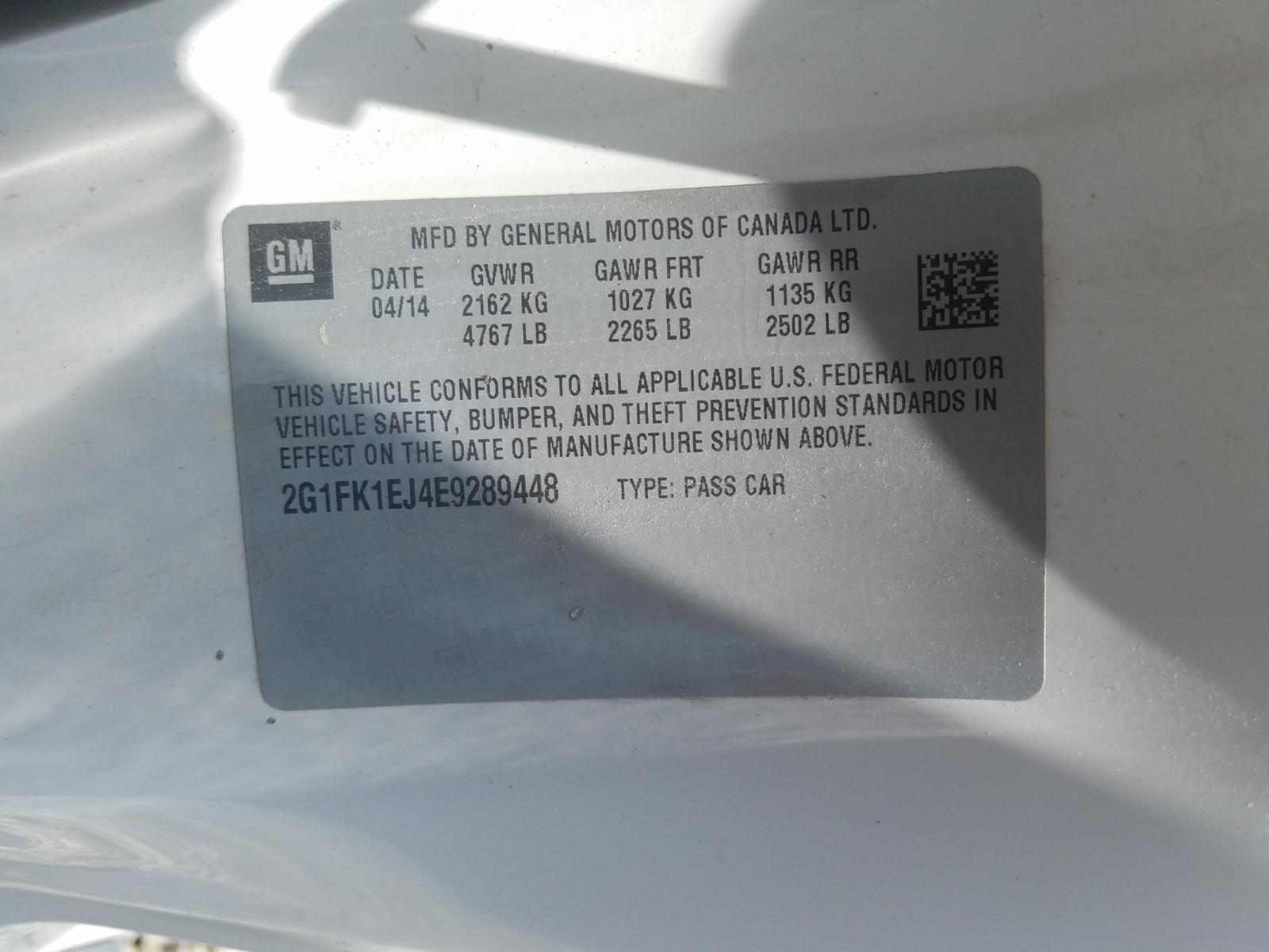 Photo 10 from auction – 2014 CHEVROLET CAMARO 2SS with VIN 2G1FK1EJ4E9289448