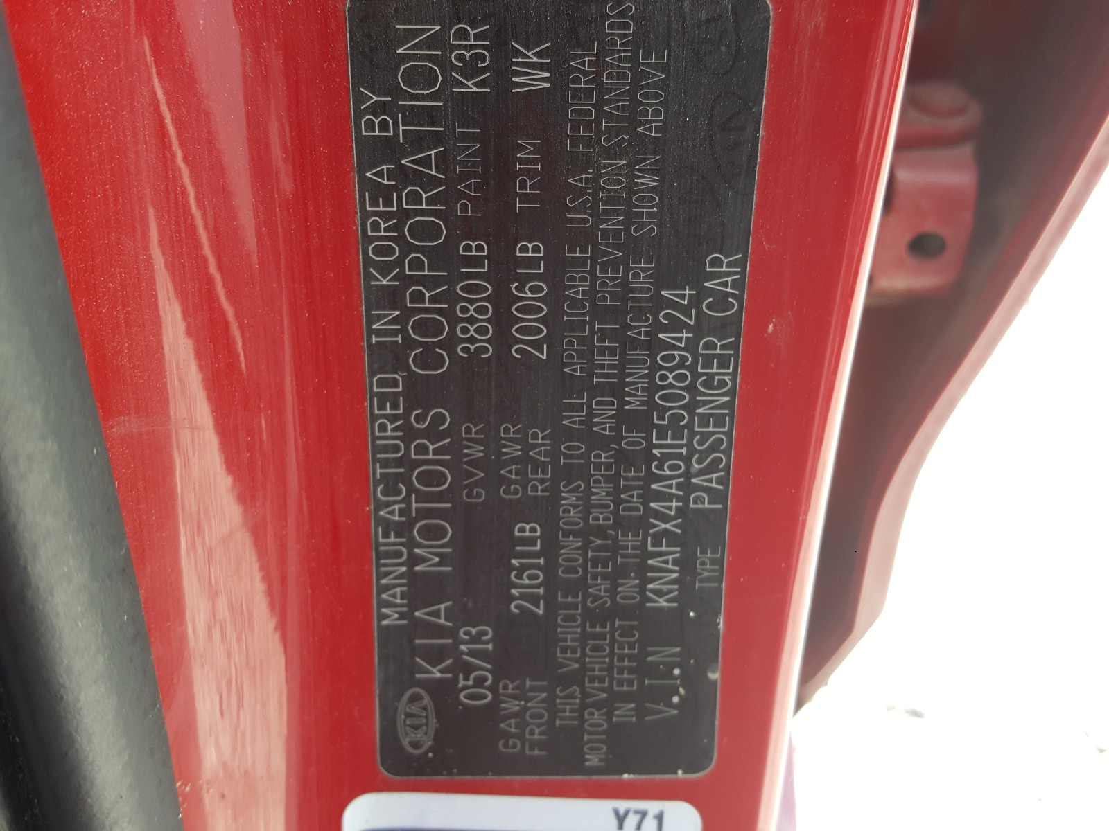 Zdjęcie 10 z aukcji – 2014 KIA FORTE LX z VIN KNAFX4A61E5089424
