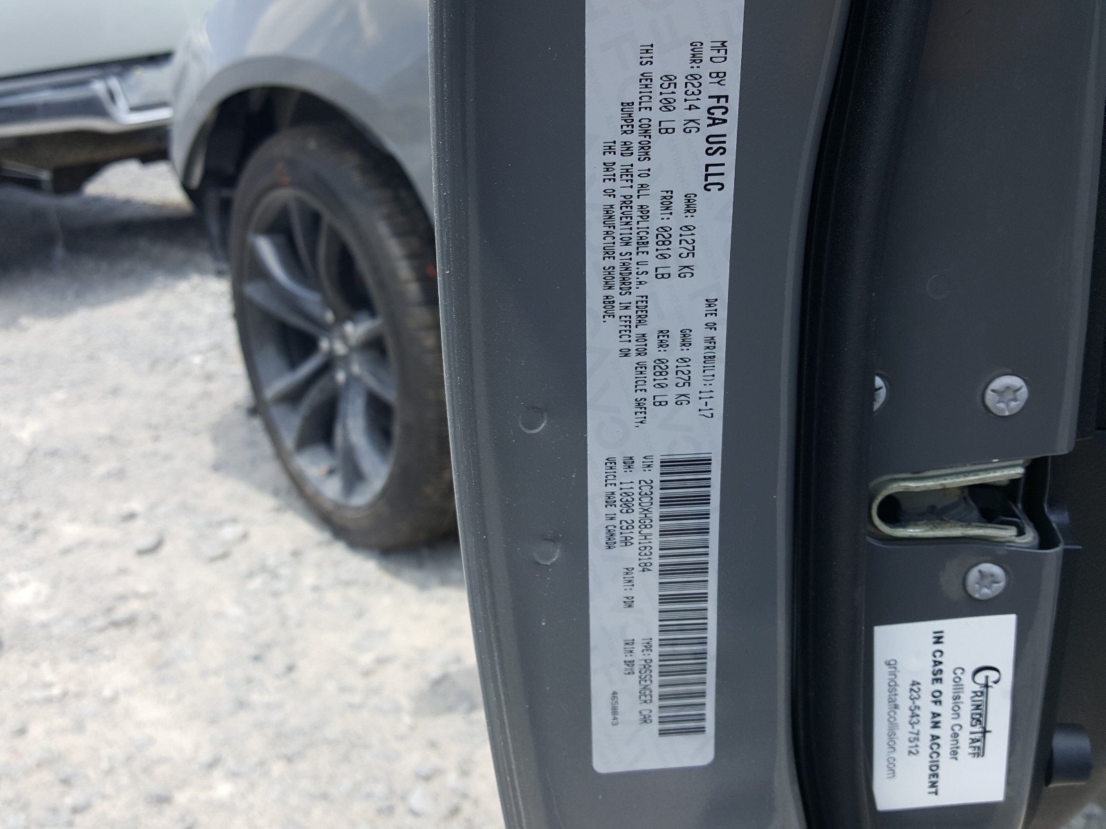 Photo 10 from auction – 2018 DODGE CHARGER SX with VIN 2C3CDXHG8JH163184