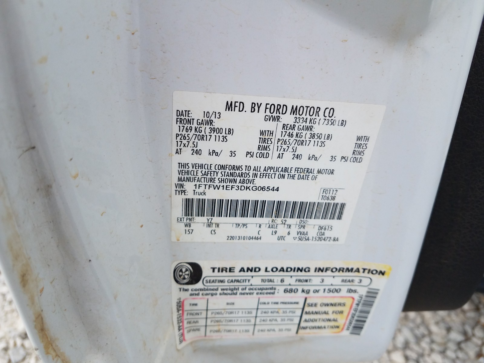 Photo 10 from auction – 2013 FORD F150 SUPER with VIN 1FTFW1EF3DKG06544