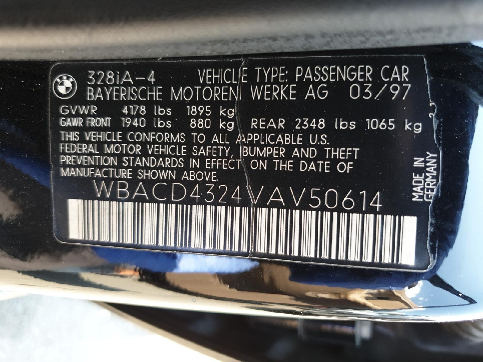 Photo 10 from auction – 1997 BMW 328 I AUTO with VIN WBACD4324VAV50614
