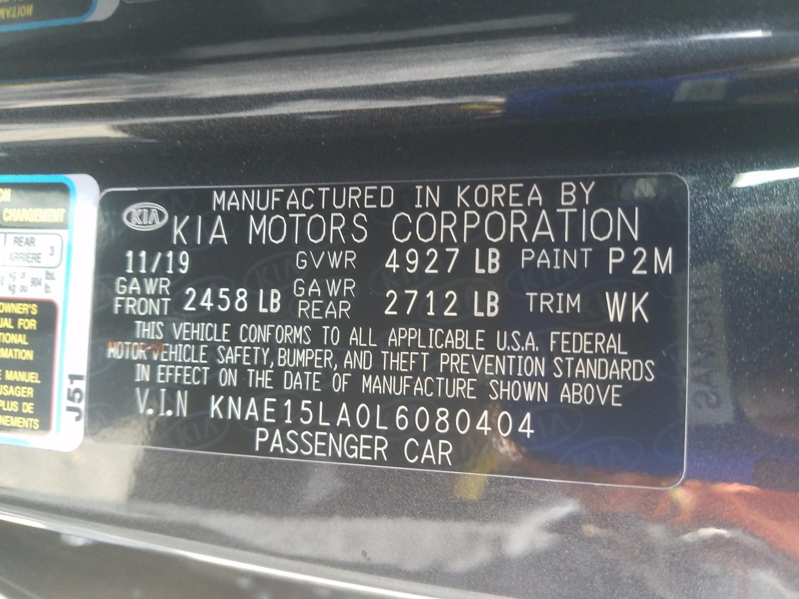 Photo 10 from auction – 2020 KIA STINGER with VIN KNAE15LA0L6080404