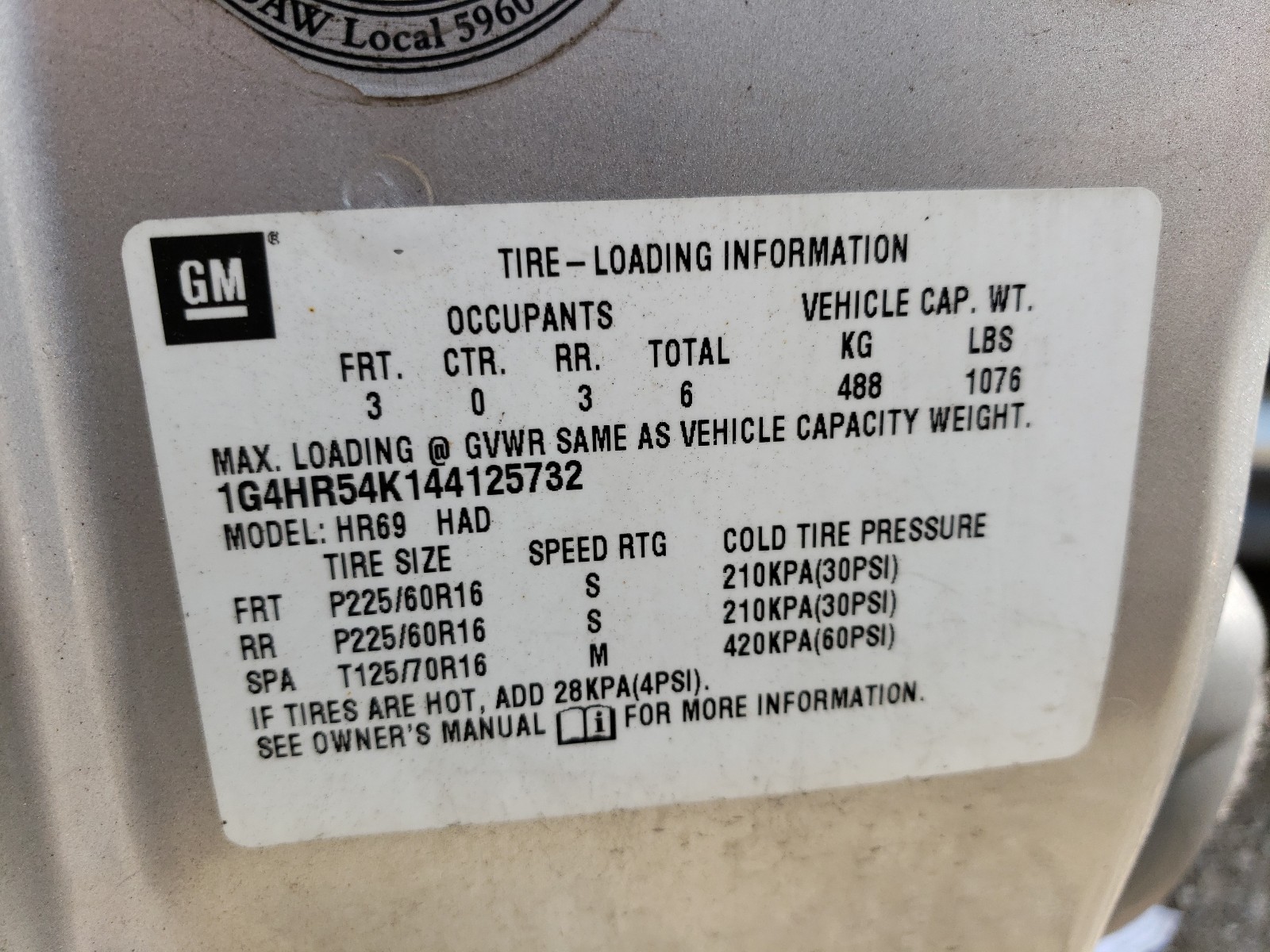 Photo 10 from auction – 2004 BUICK LESABRE LI with VIN 1G4HR54K144125732