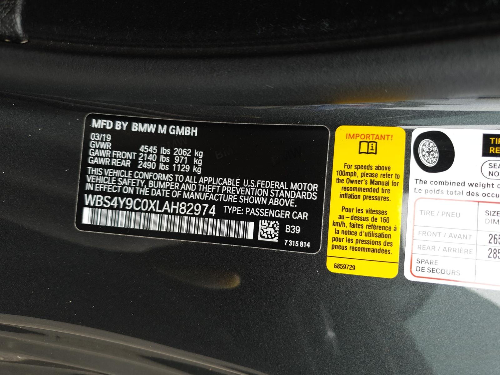 Photo 10 from auction – 2020 BMW M4 with VIN WBS4Y9C0XLAH82974