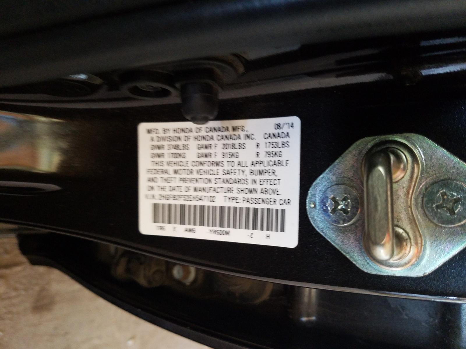 Photo 10 from auction – 2014 HONDA CIVIC LX with VIN 2HGFB2F52EH547102