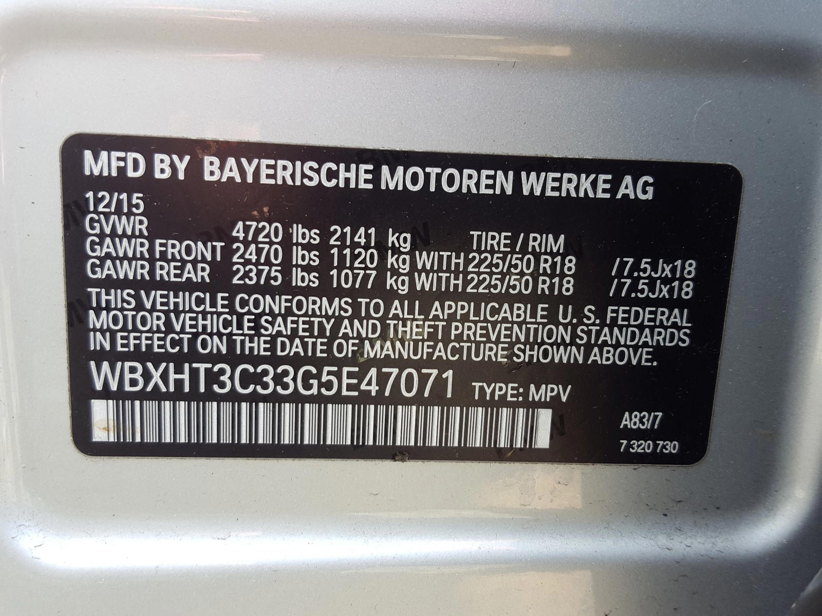 Photo 10 from auction – 2016 BMW X1 XDRIVE2 with VIN WBXHT3C33G5E47071