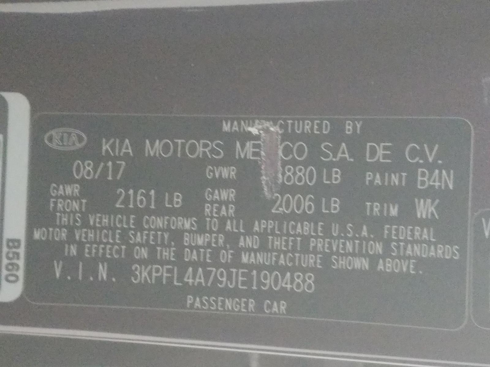 Photo 10 from auction – 2018 KIA FORTE LX with VIN 3KPFL4A79JE190488