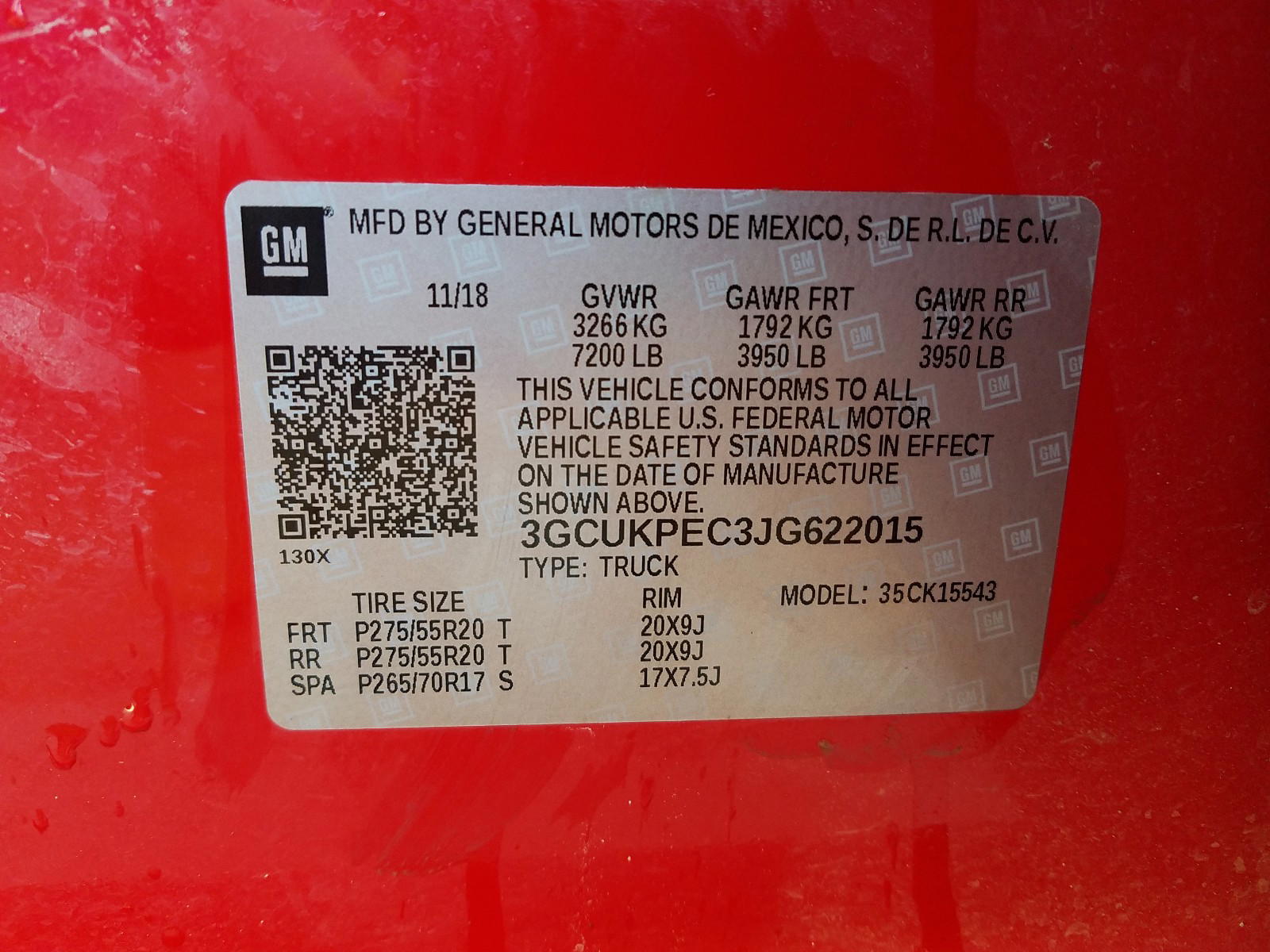 Photo 10 from auction – 2018 CHEVROLET SILVERADO with VIN 3GCUKPEC3JG622015