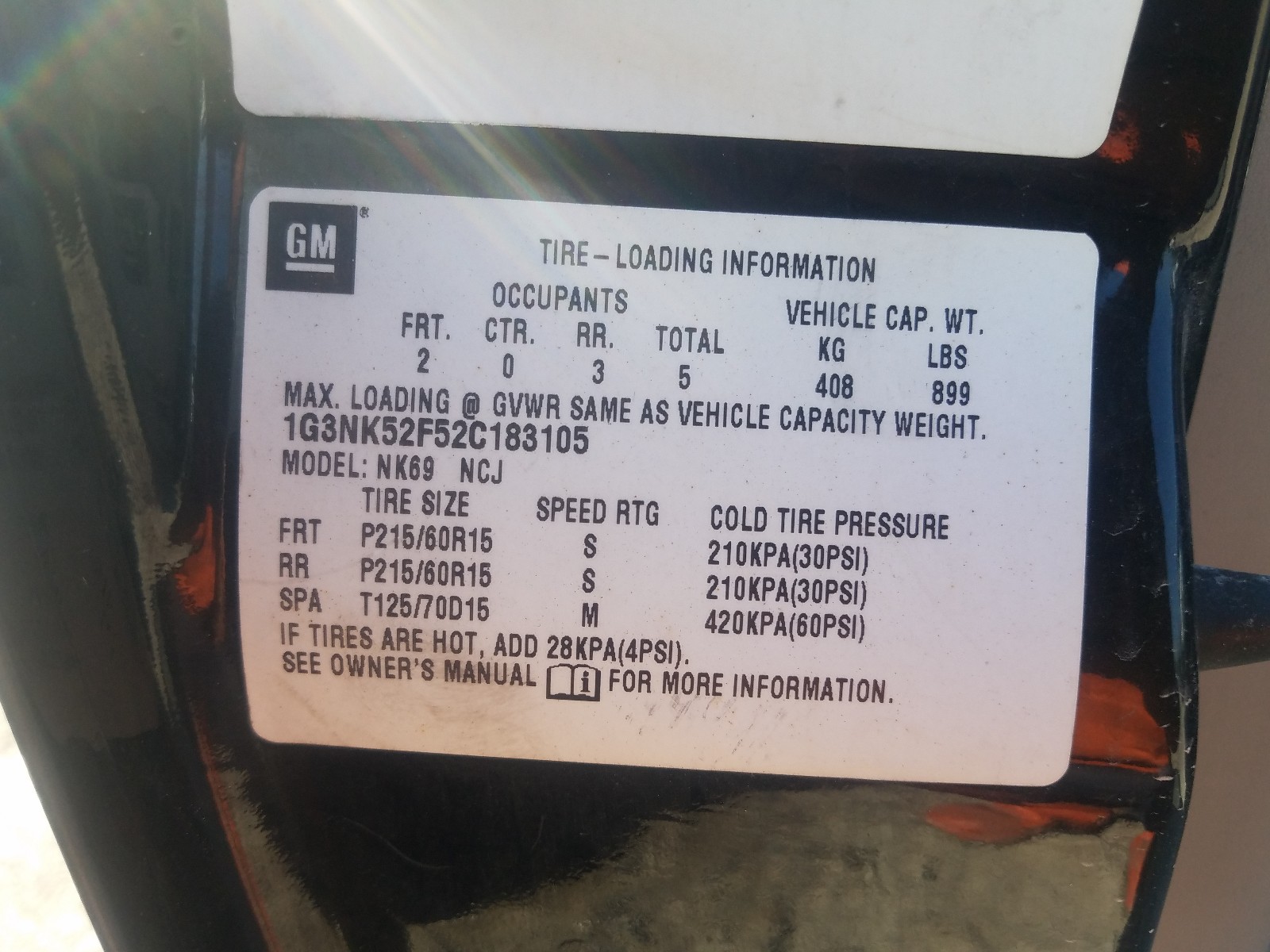 Photo 10 from auction – 2002 OLDSMOBILE ALERO with VIN 1G3NK52F52C183105