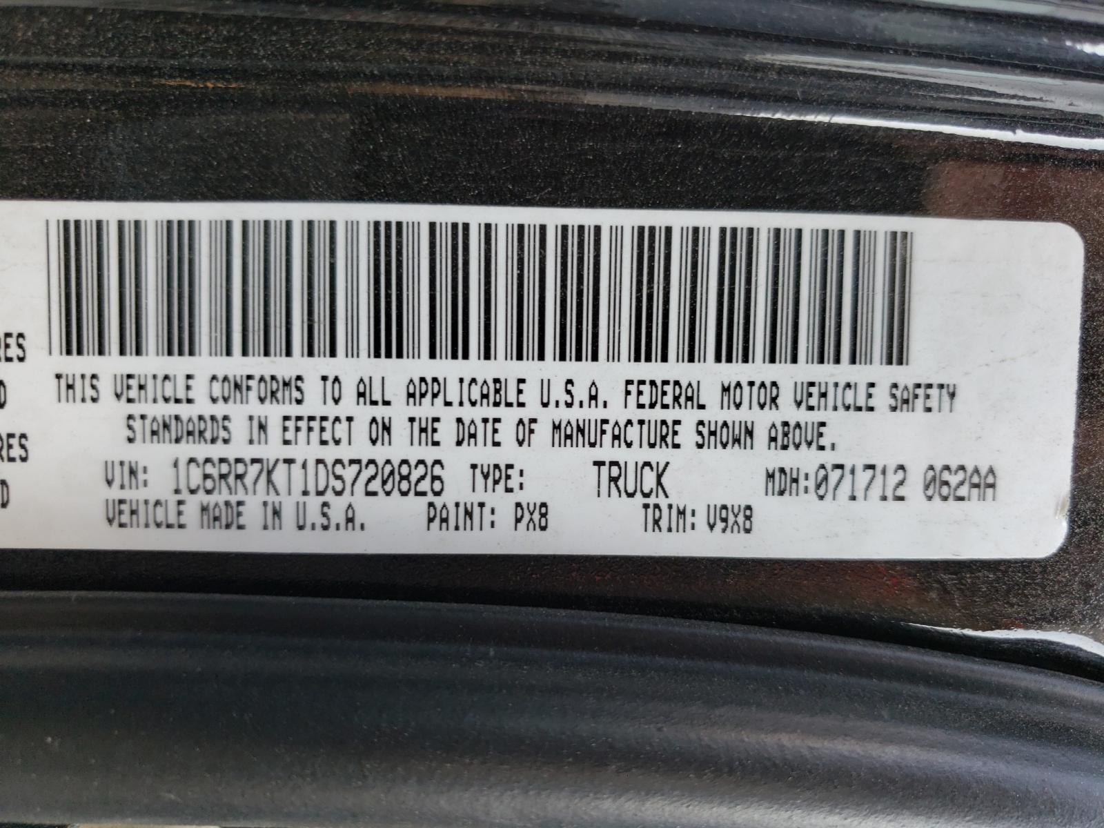 Photo 10 from auction – 2013 RAM 1500 ST with VIN 1C6RR7KT1DS720826
