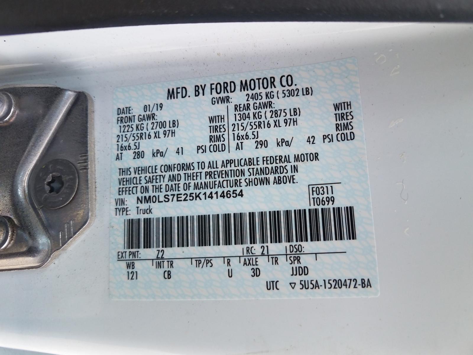 Photo 20 from auction – 2019 FORD TRANSIT CO with VIN NM0LS7E25K1414654