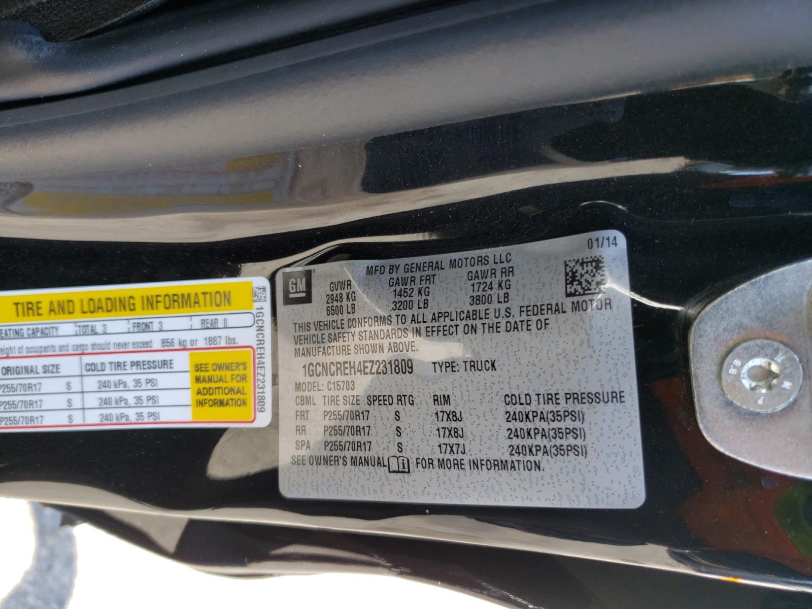 Photo 10 from auction – 2014 CHEVROLET SILVERADO with VIN 1GCNCREH4EZ231809