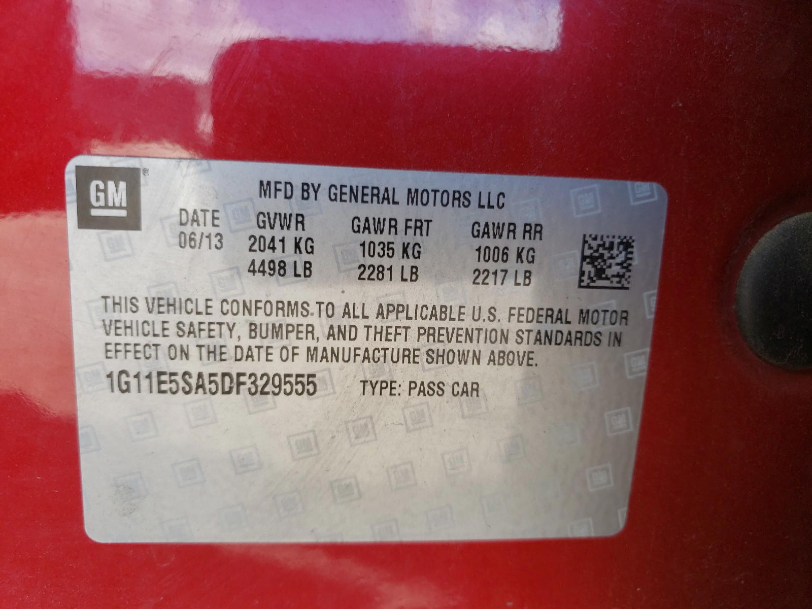 Photo 10 from auction – 2013 CHEVROLET MALIBU 2LT with VIN 1G11E5SA5DF329555