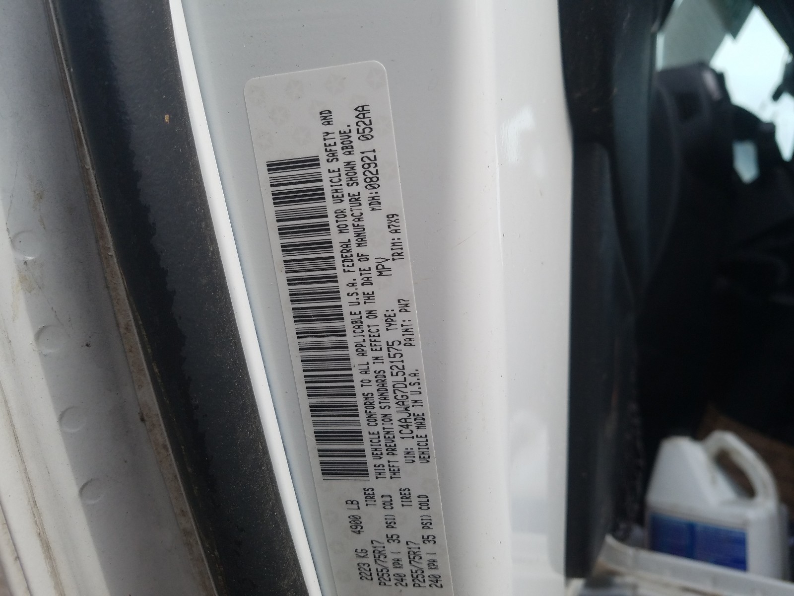 Photo 10 from auction – 2013 JEEP WRANGLER S with VIN 1C4AJWAG7DL521575