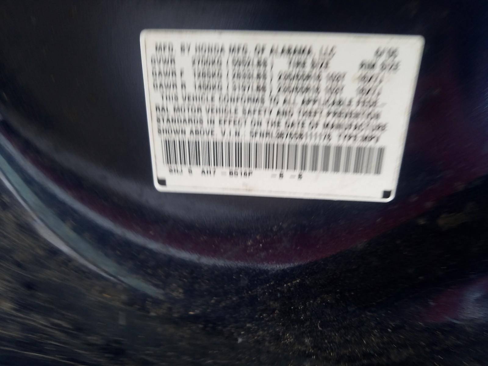Photo 10 from auction – 2005 HONDA ODYSSEY EX with VIN 5FNRL38765B111176