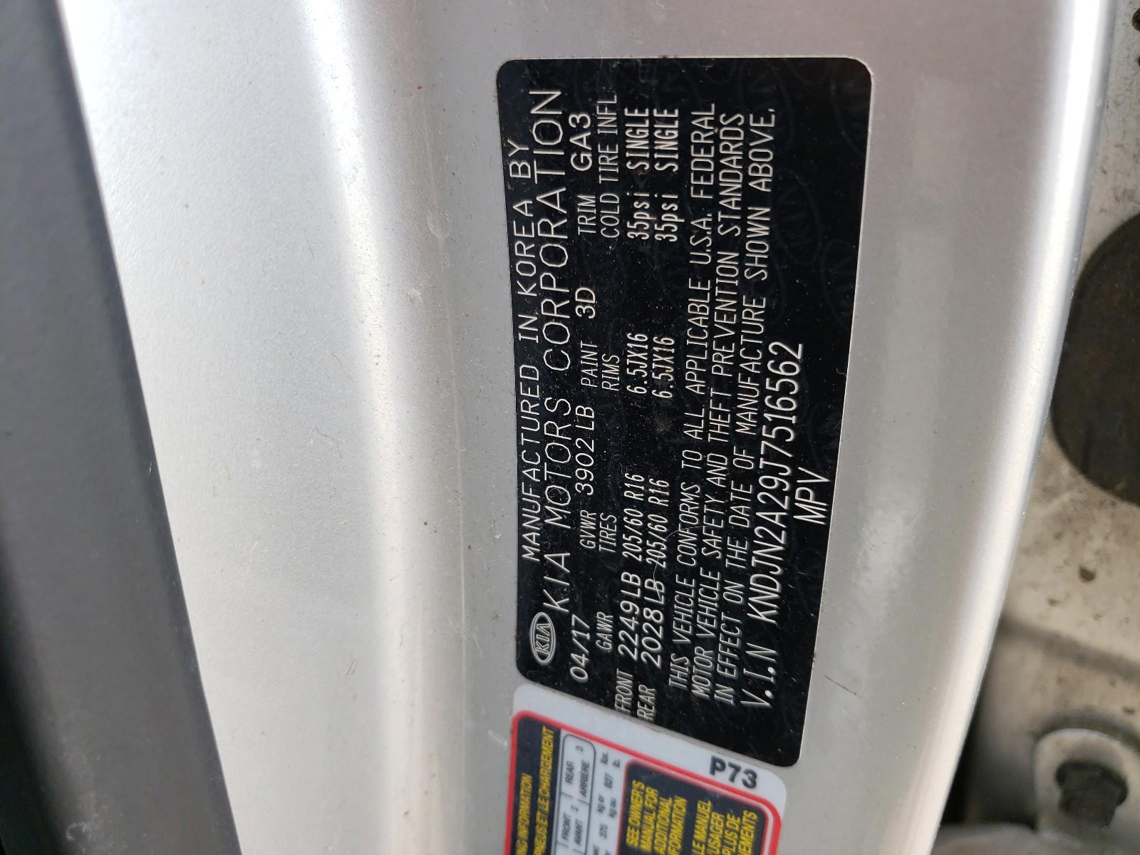 Photo 10 from auction – 2018 KIA SOUL with VIN KNDJN2A29J7516562