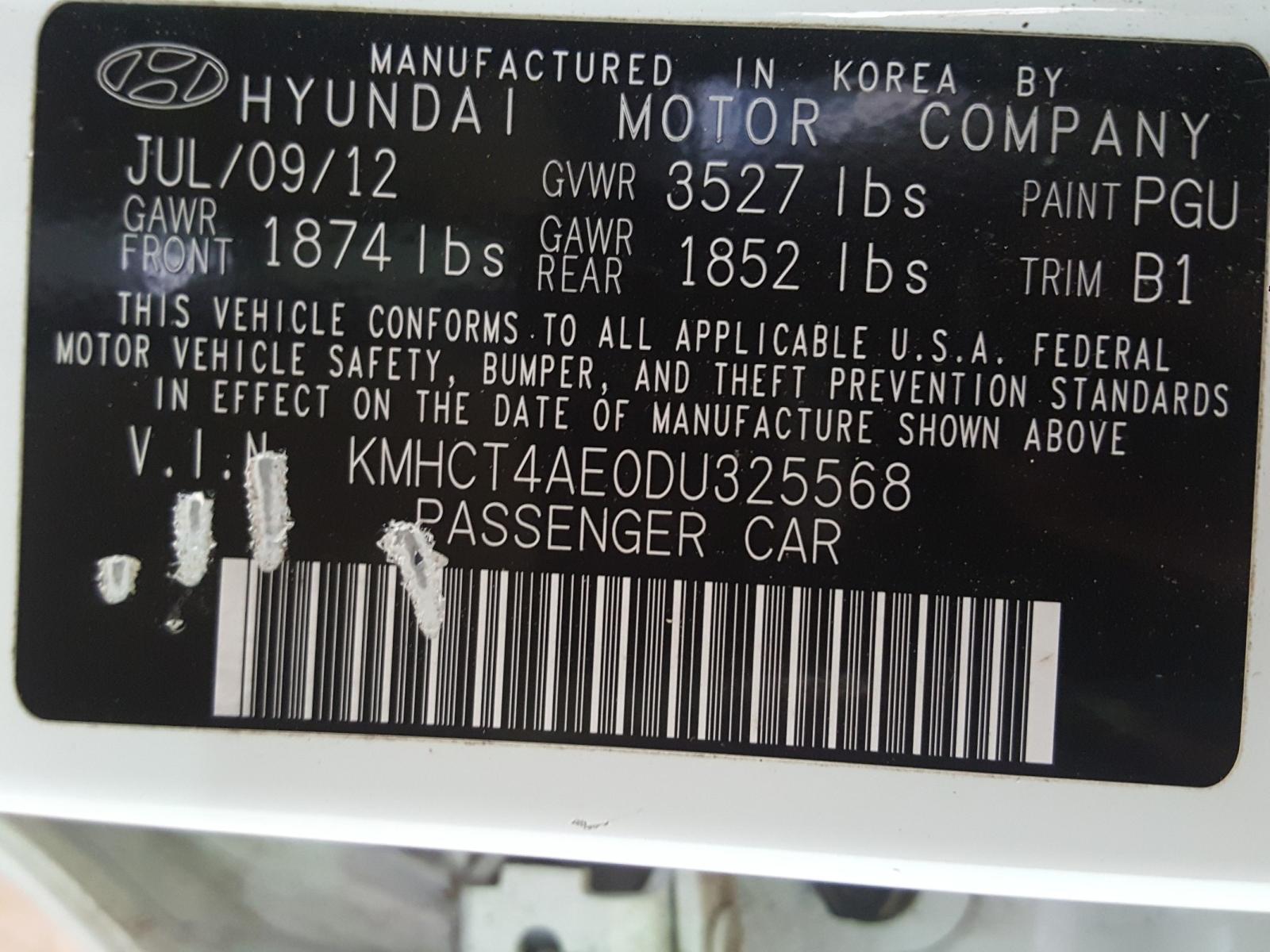 Photo 10 from auction – 2013 HYUNDAI ACCENT GLS with VIN KMHCT4AE0DU325568