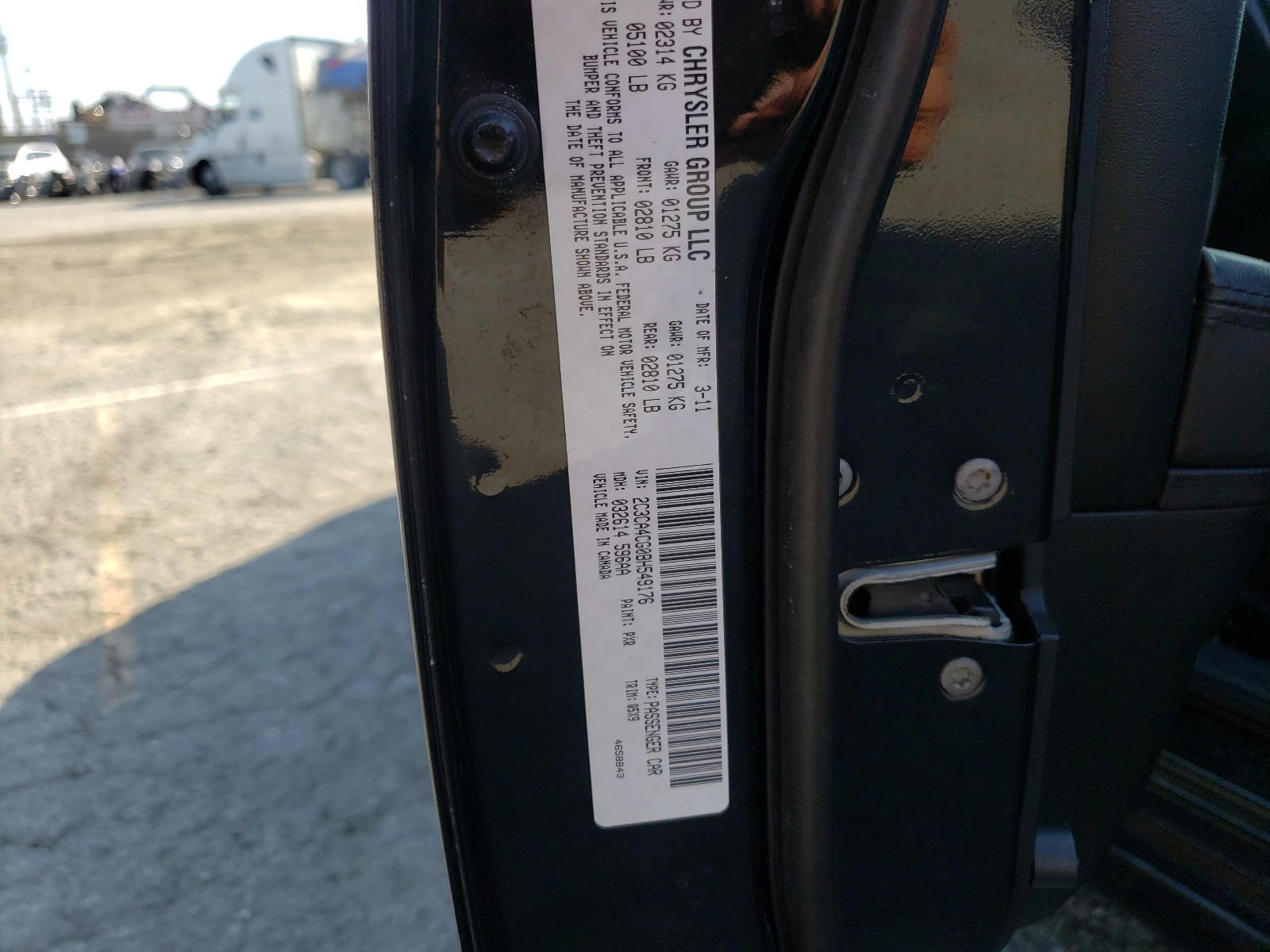 Photo 10 from auction – 2011 CHRYSLER 300 with VIN 2C3CA4CG0BH549176