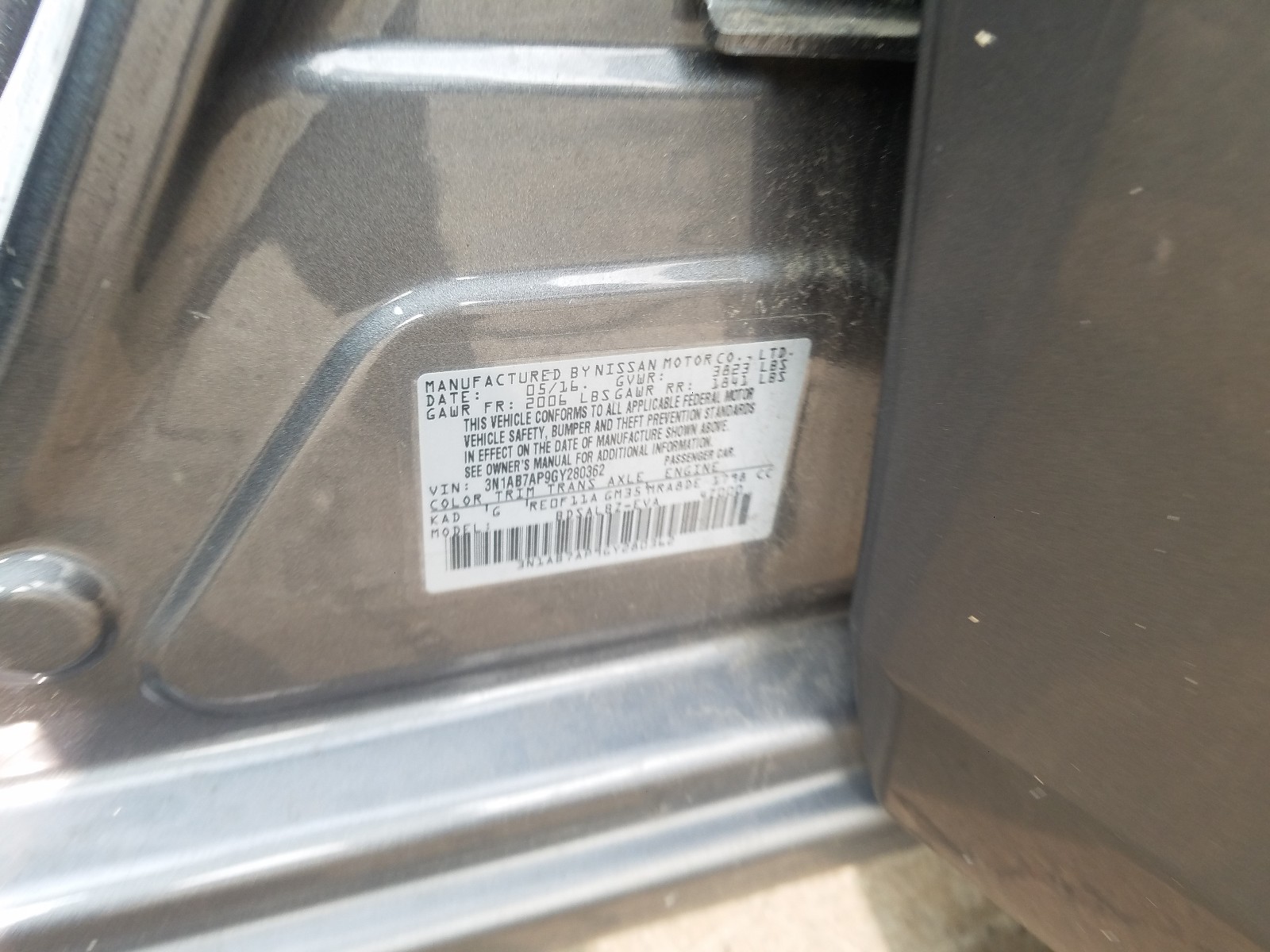 Photo 10 from auction – 2016 NISSAN SENTRA S with VIN 3N1AB7AP9GY280362
