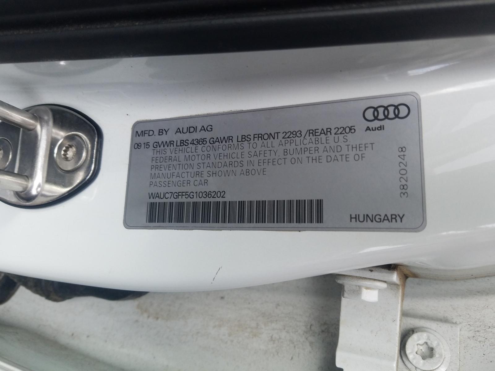 Photo 10 from auction – 2016 AUDI A3 PREMIUM with VIN WAUC7GFF5G1036202