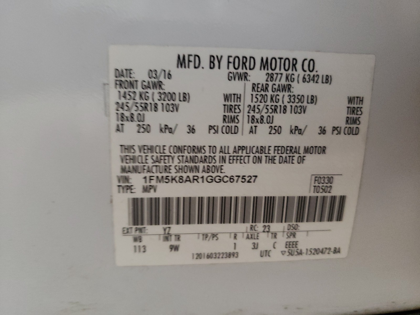Фото 10 с аукциона – 2017 FORD EXPLORER P с VIN 1FM5K8AR4HGA79487