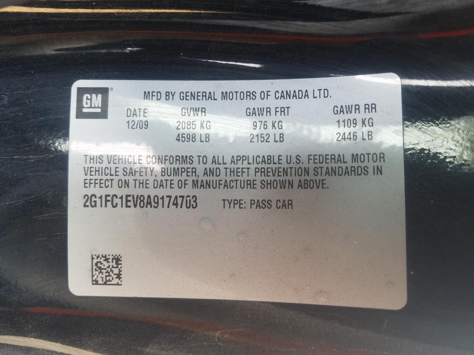 Photo 10 from auction – 2010 CHEVROLET CAMARO LT with VIN 2G1FC1EV8A9174703