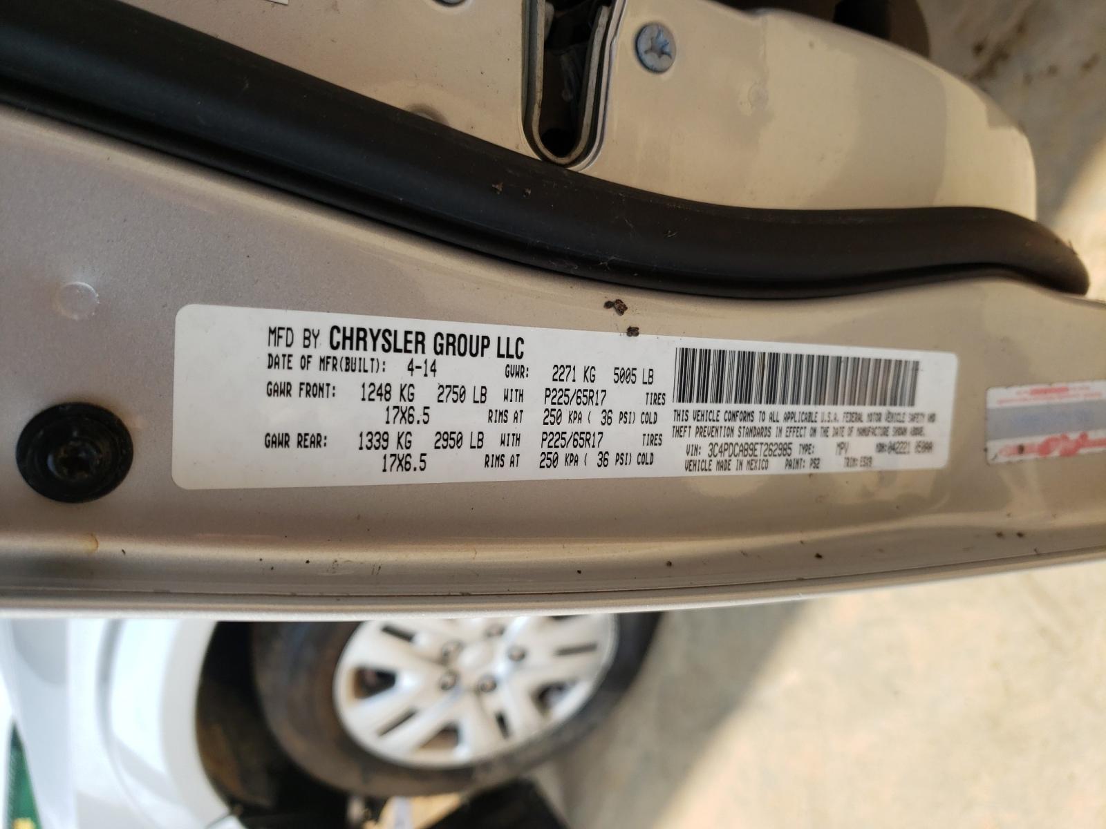 Photo 10 from auction – 2014 DODGE JOURNEY SE with VIN 3C4PDCAB9ET262985