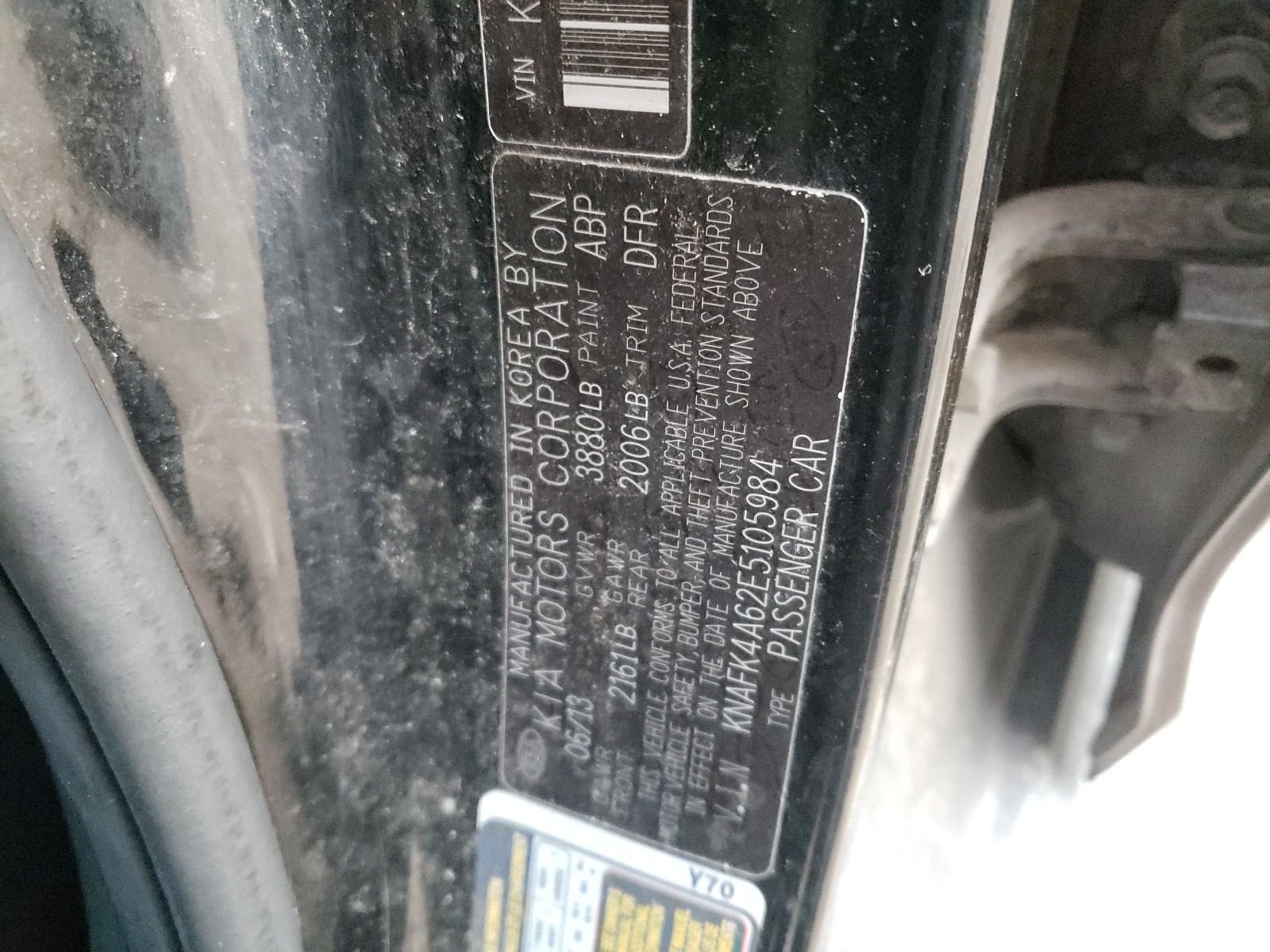 Photo 10 from auction – 2014 KIA FORTE LX with VIN KNAFK4A62E5105984