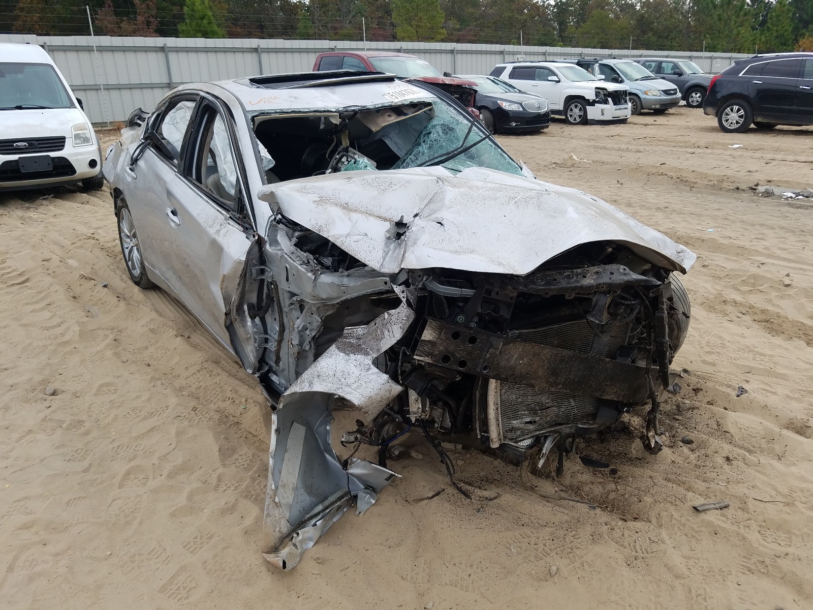 INFINITI Q50 BASE 2015 with VIN JN1BV7ARXFM394871 - Photo from auction