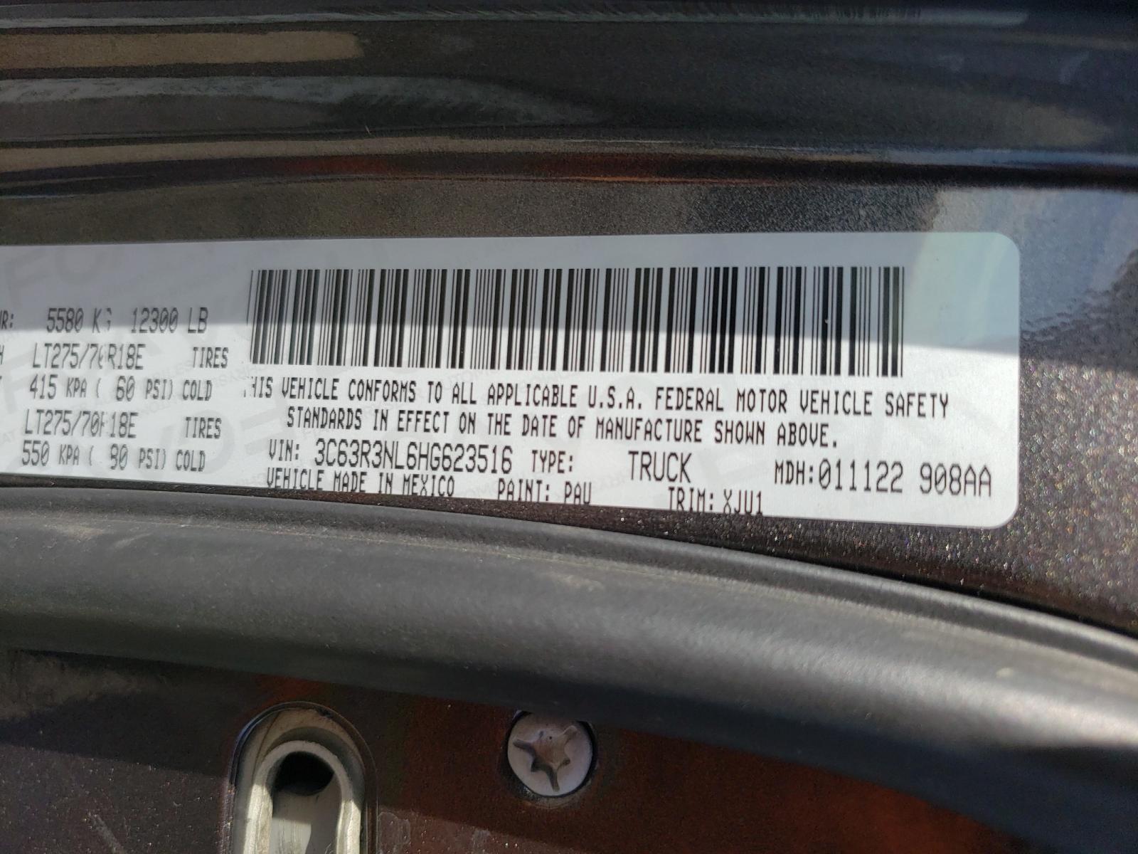 Photo 10 from auction – 2017 RAM 3500 LONGH with VIN 3C63R3NL6HG623516