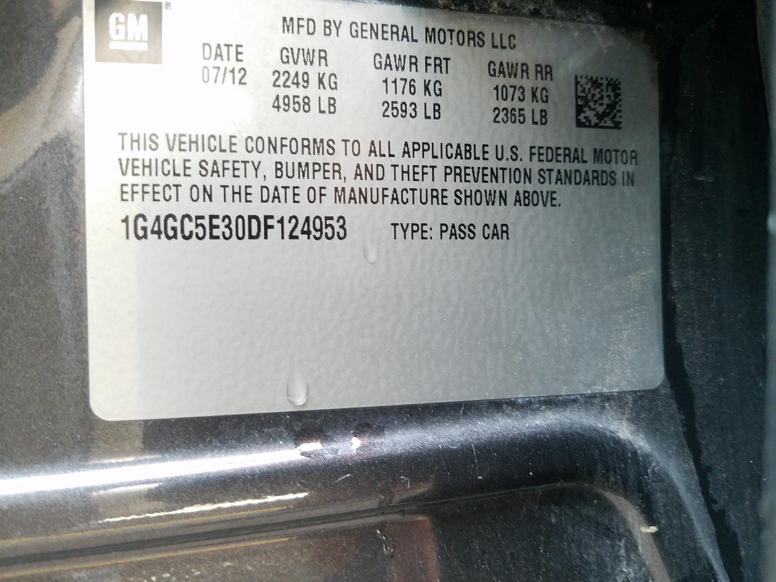 Фото 10 с аукциона – 2013 BUICK LACROSSE с VIN 1G4GC5E30DF124953