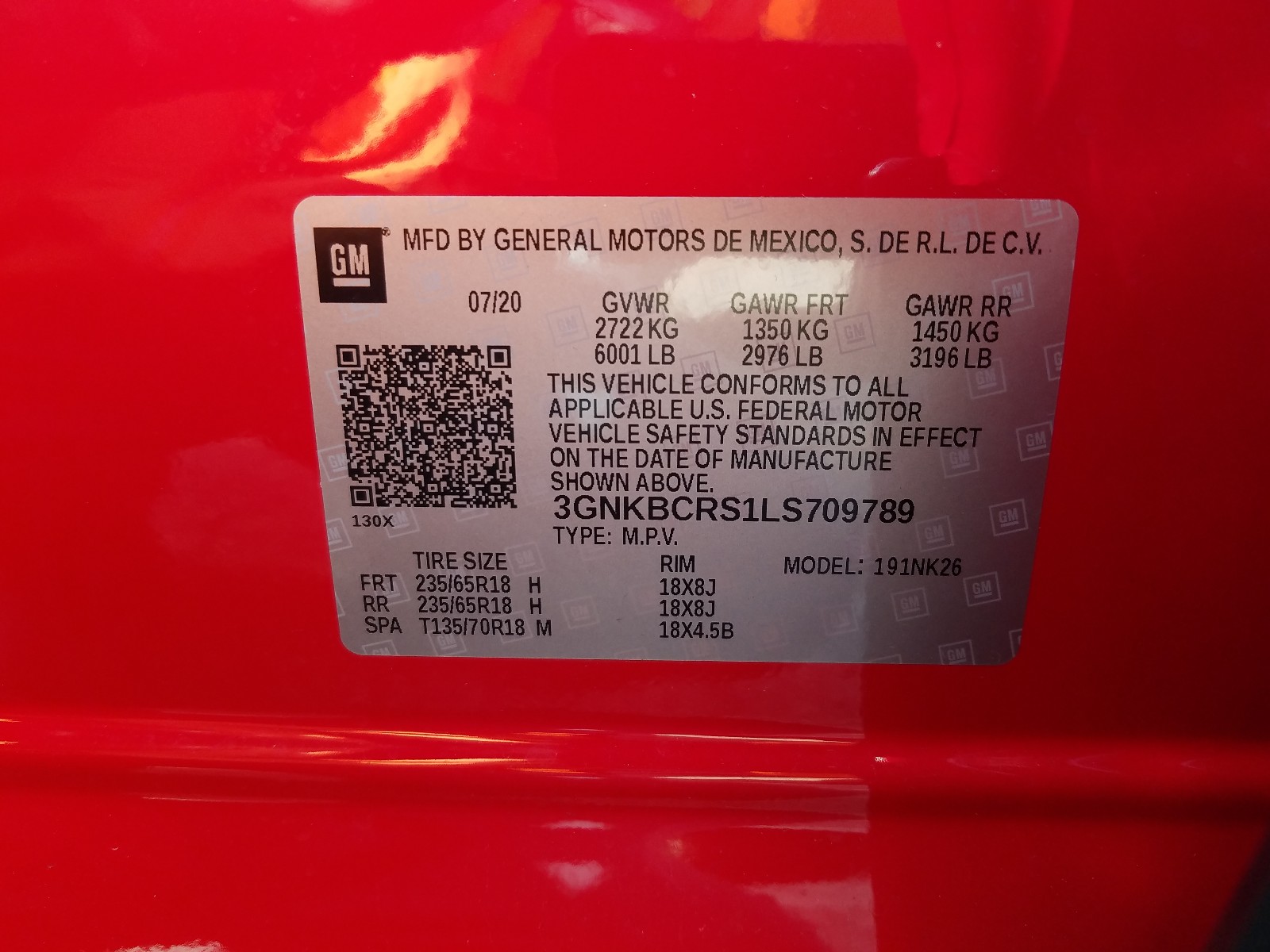 Photo 10 from auction – 2020 CHEVROLET BLAZER 2LT with VIN 3GNKBCRS1LS709789
