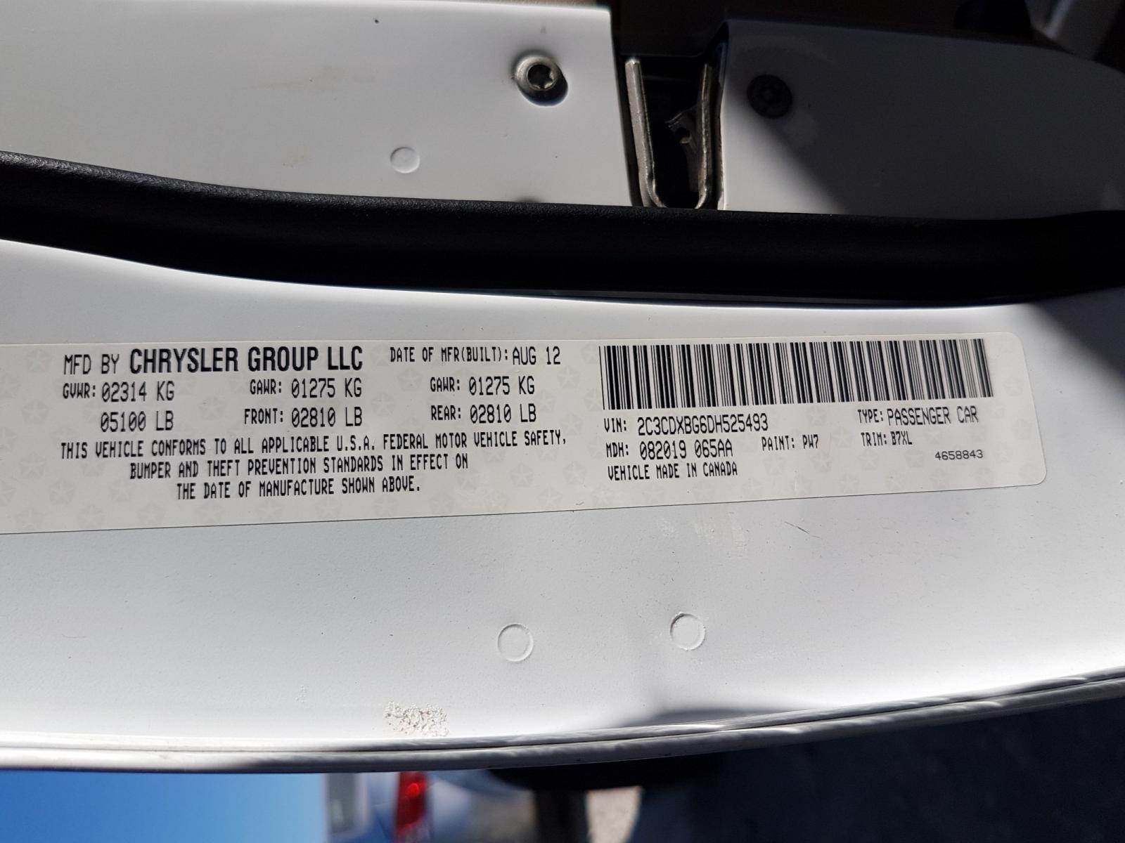 Photo 10 from auction – 2013 DODGE CHARGER SE with VIN 2C3CDXBG6DH525493
