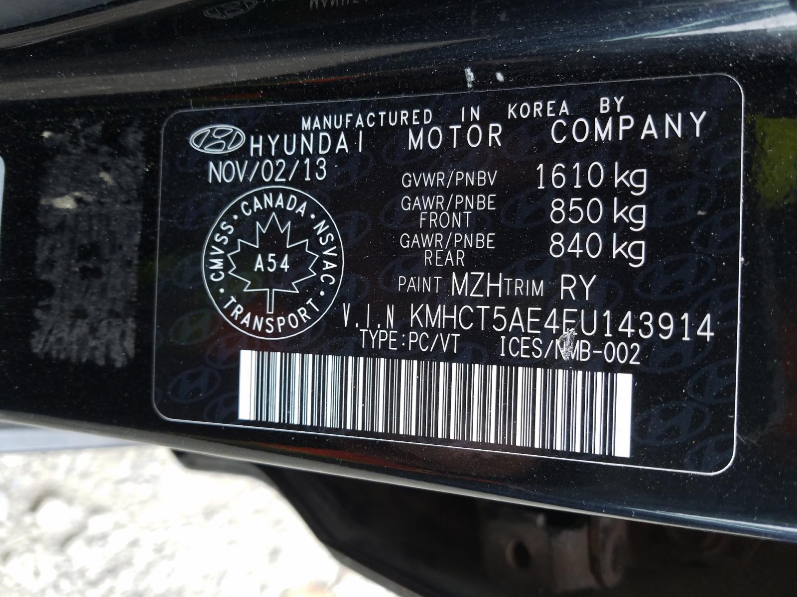 Photo 10 from auction – 2014 HYUNDAI ACCENT GLS with VIN KMHCT5AE4EU143914