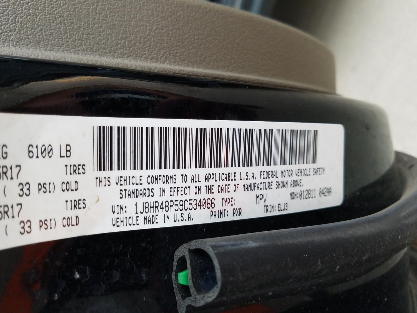 Photo 10 from auction – 2009 JEEP GRAND CHER with VIN 1J8HR48P59C534066
