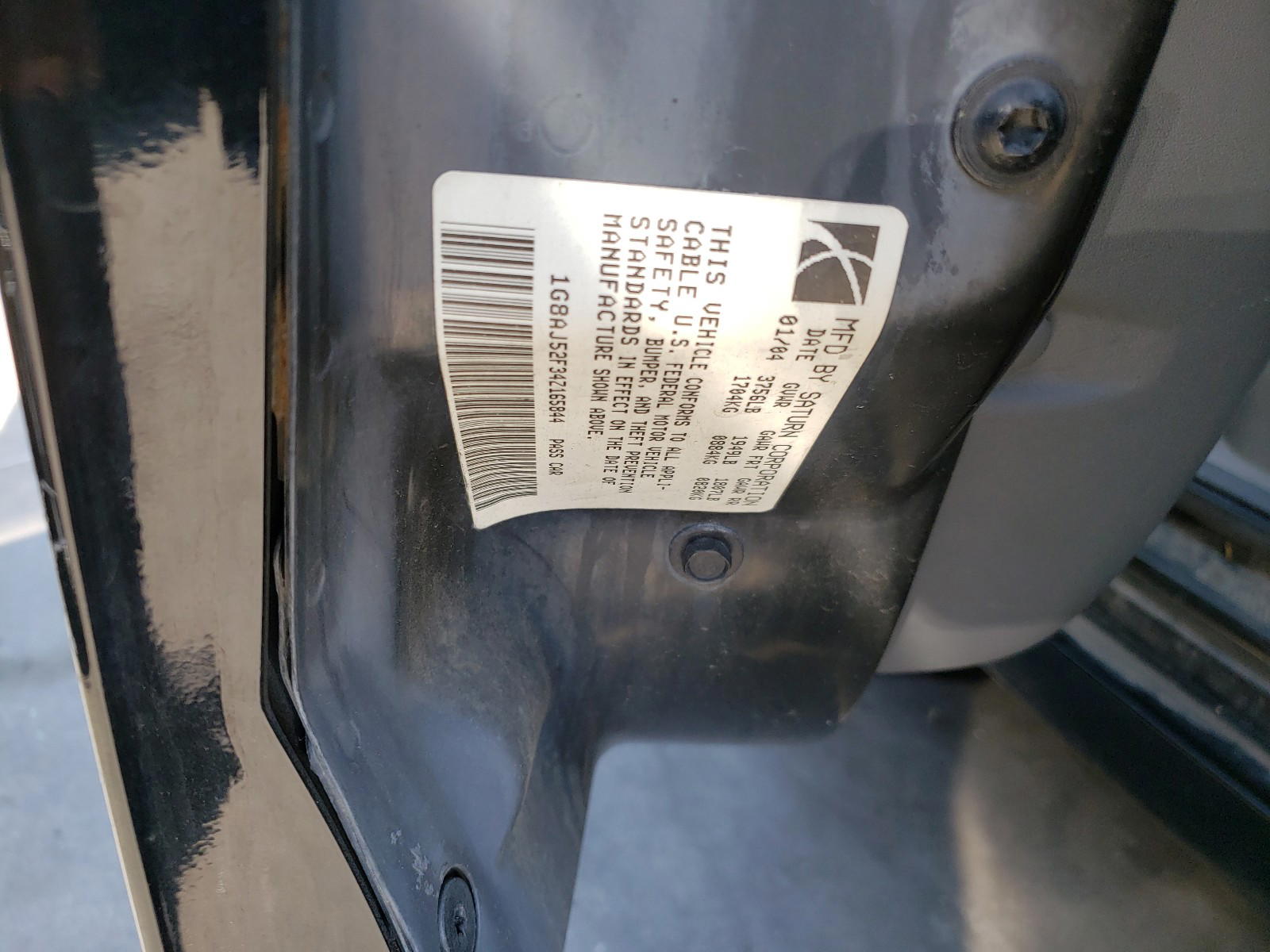 Photo 10 from auction – 2004 SATURN ION LEVEL with VIN 1G8AJ52F34Z165844
