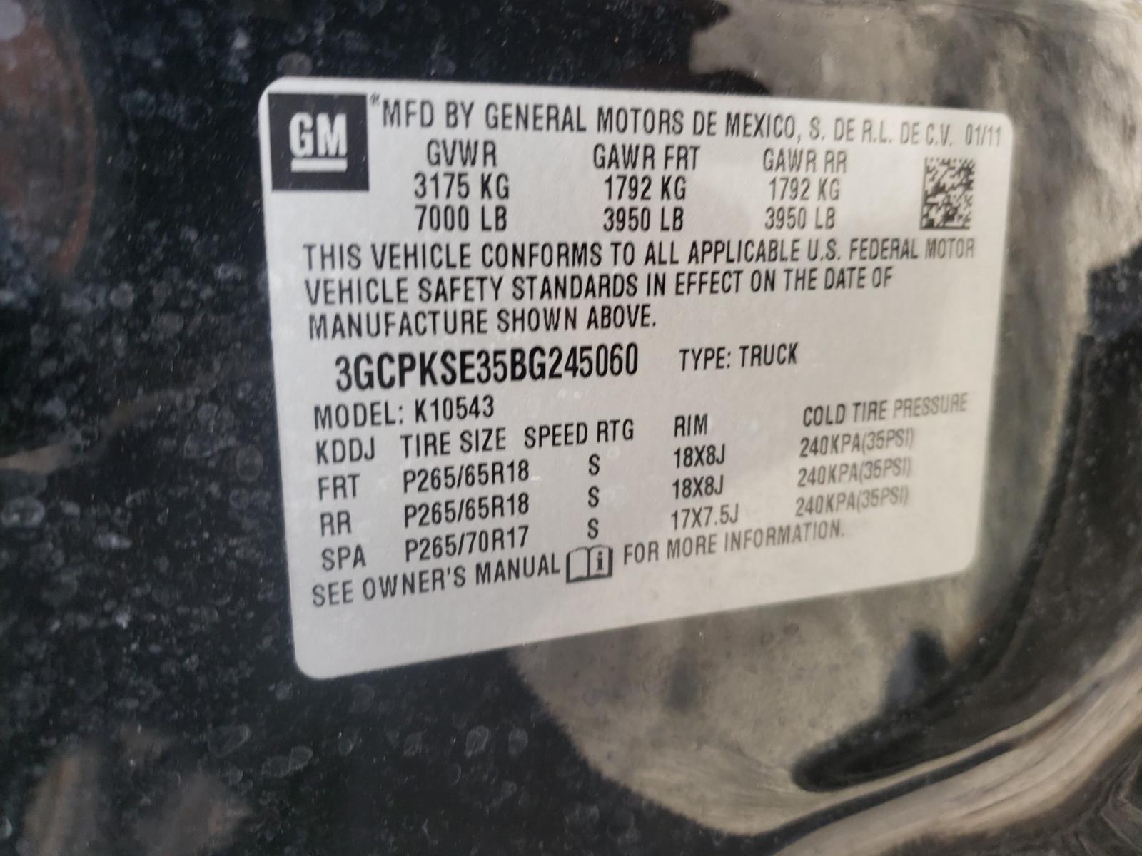 Photo 10 from auction – 2011 CHEVROLET SILVERADO with VIN 3GCPKSE35BG245060