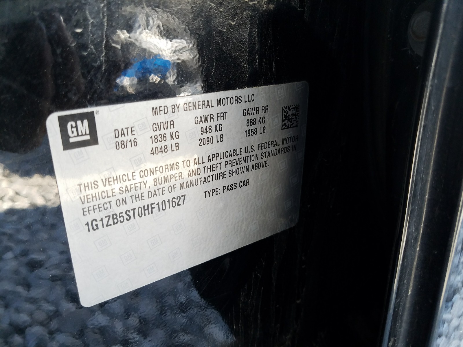 Photo 10 from auction – 2017 CHEVROLET MALIBU LS with VIN 1G1ZB5ST0HF101627