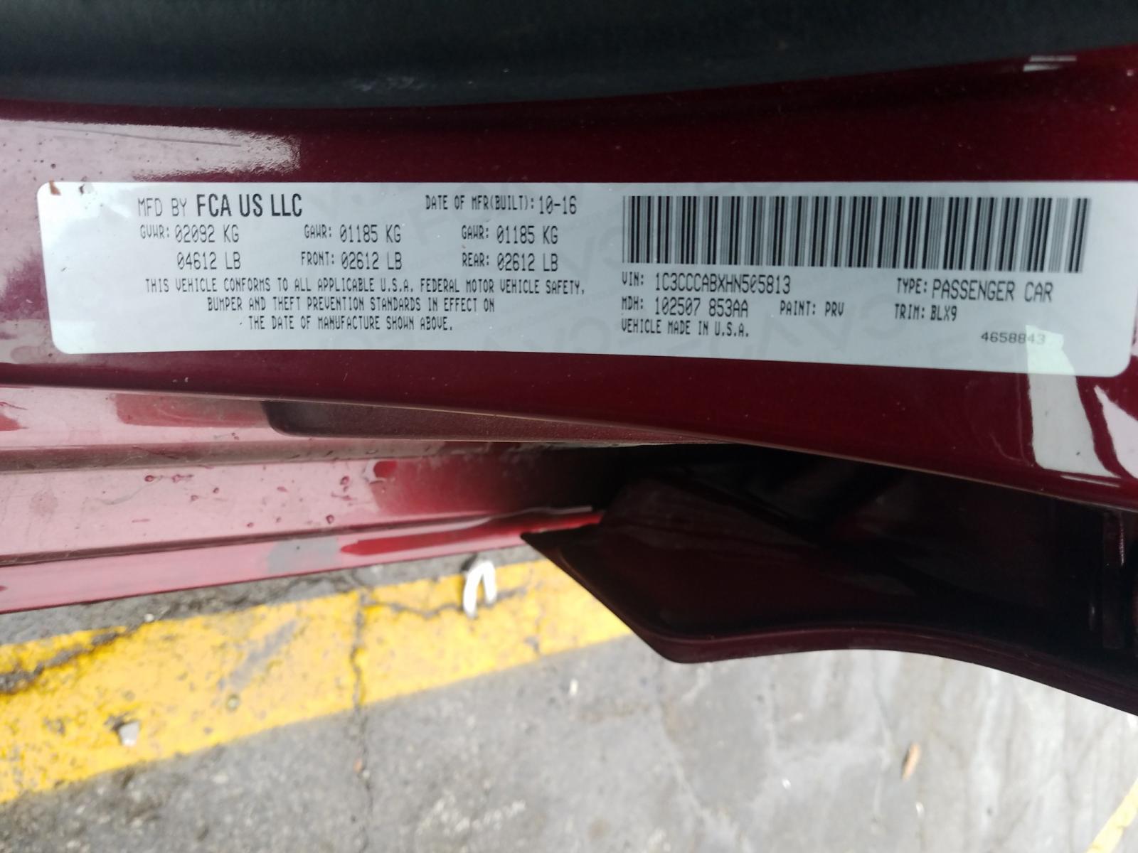 Photo 10 from auction – 2017 CHRYSLER 200 LIMITE with VIN 1C3CCCABXHN505813