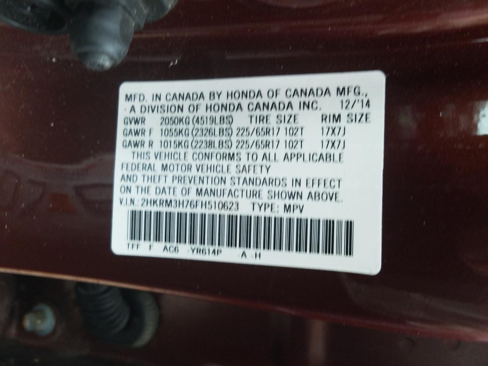 Photo 10 from auction – 2015 HONDA CR-V EXL with VIN 2HKRM3H76FH510623