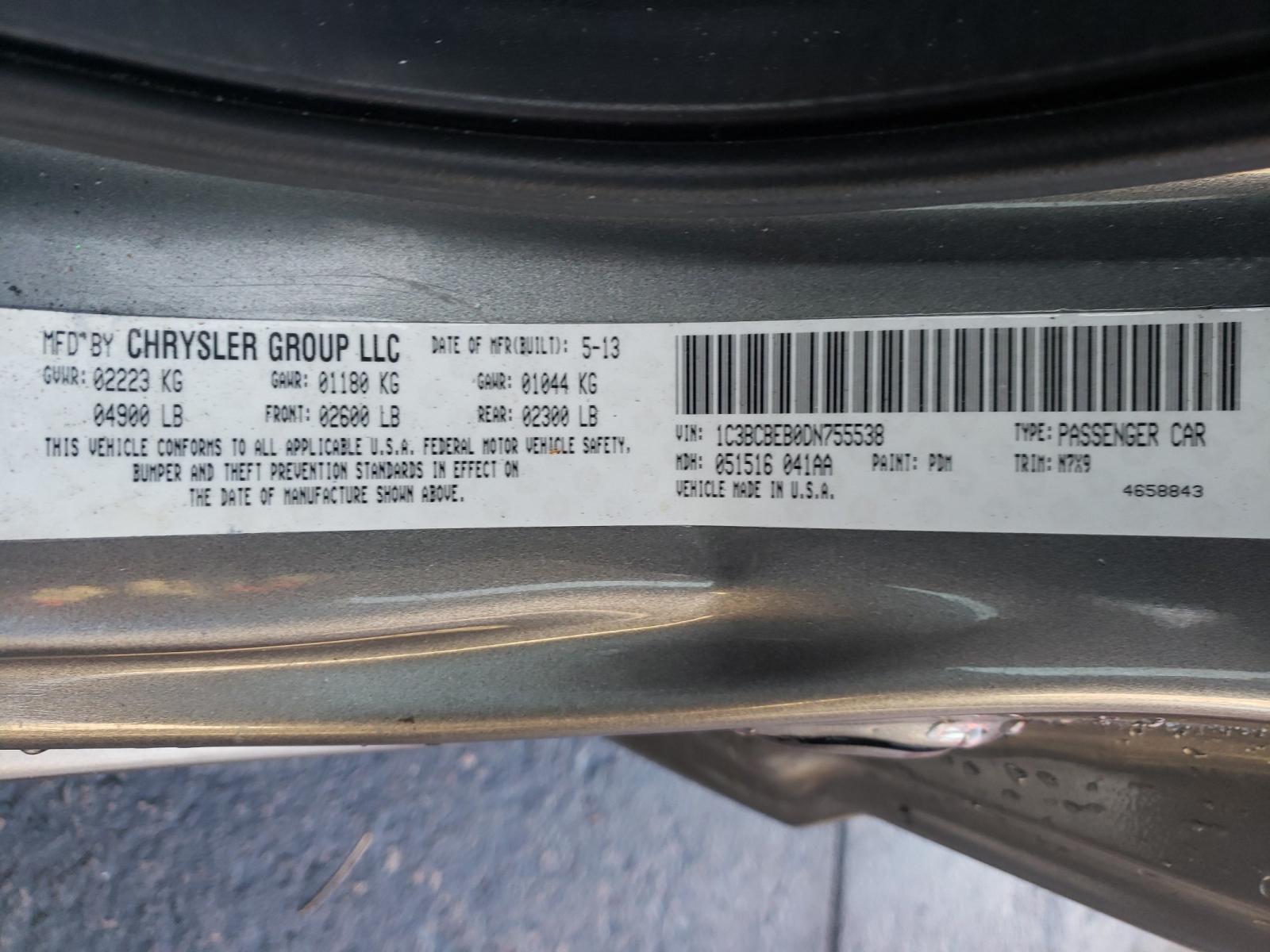 Photo 10 from auction – 2013 CHRYSLER 200 TOURIN with VIN 1C3BCBEB0DN755538