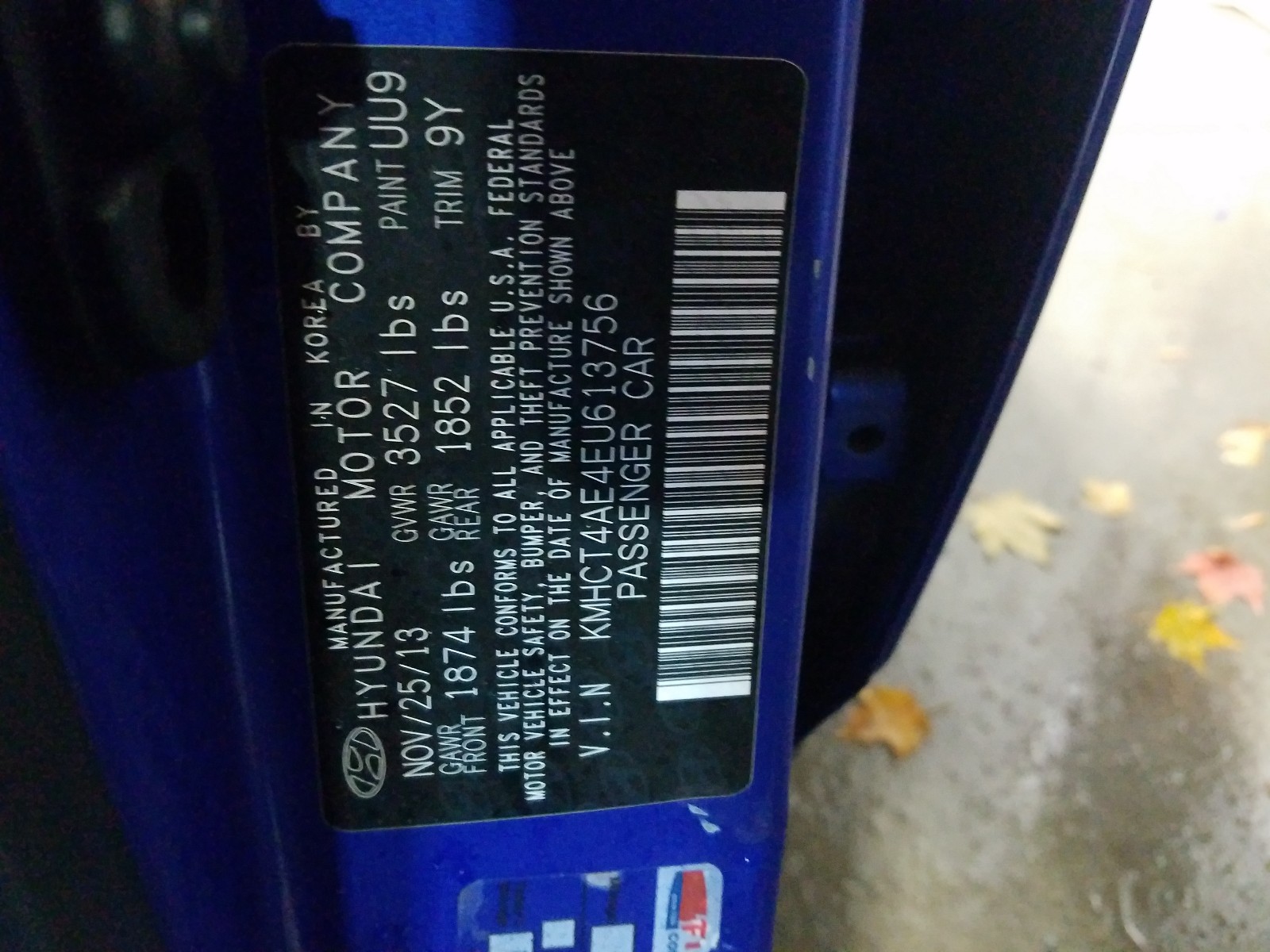 Photo 10 from auction – 2014 HYUNDAI ACCENT GLS with VIN KMHCT4AE4EU613756