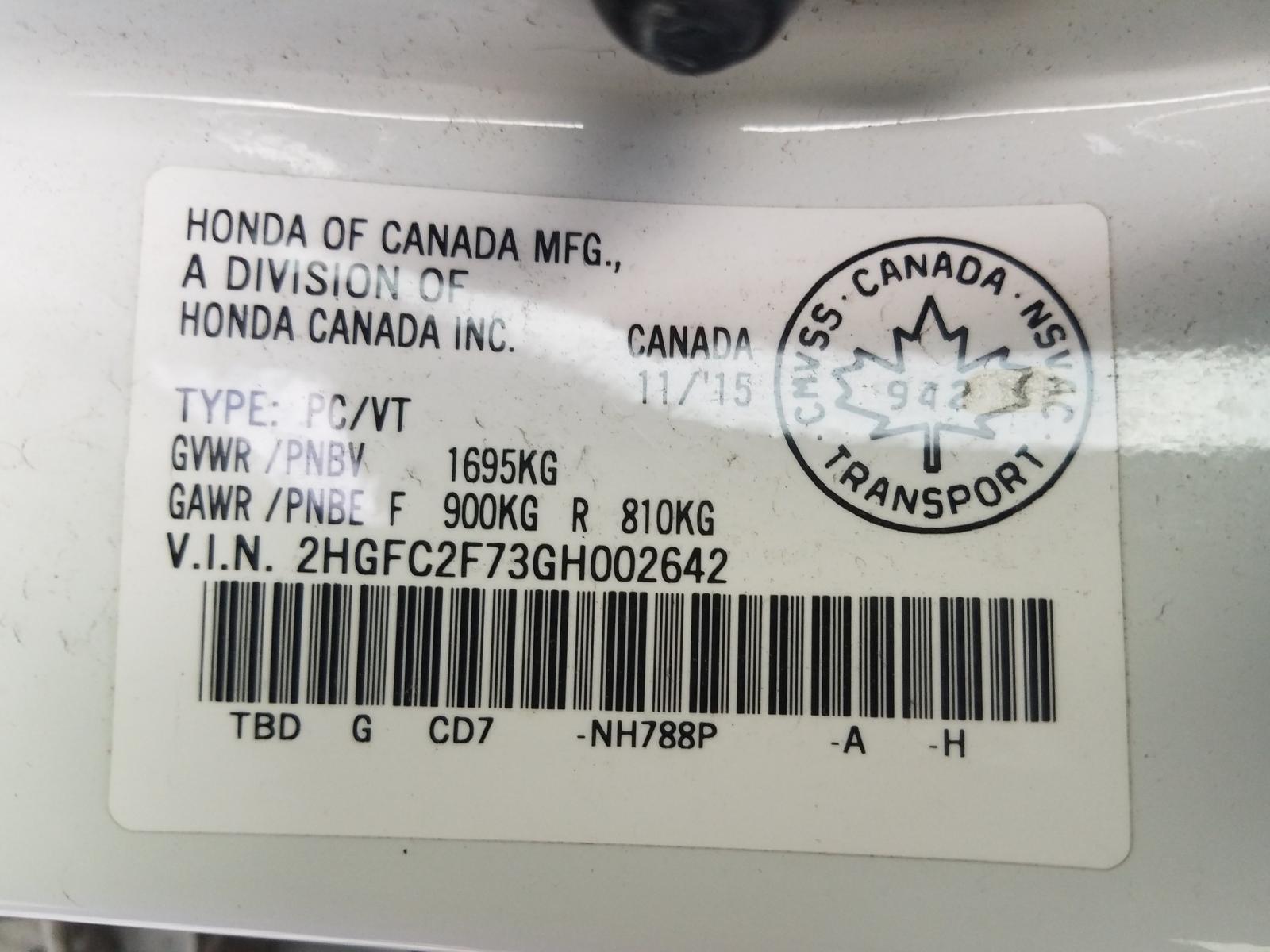Photo 10 from auction – 2016 HONDA CIVIC EX with VIN 2HGFC2F73GH002642
