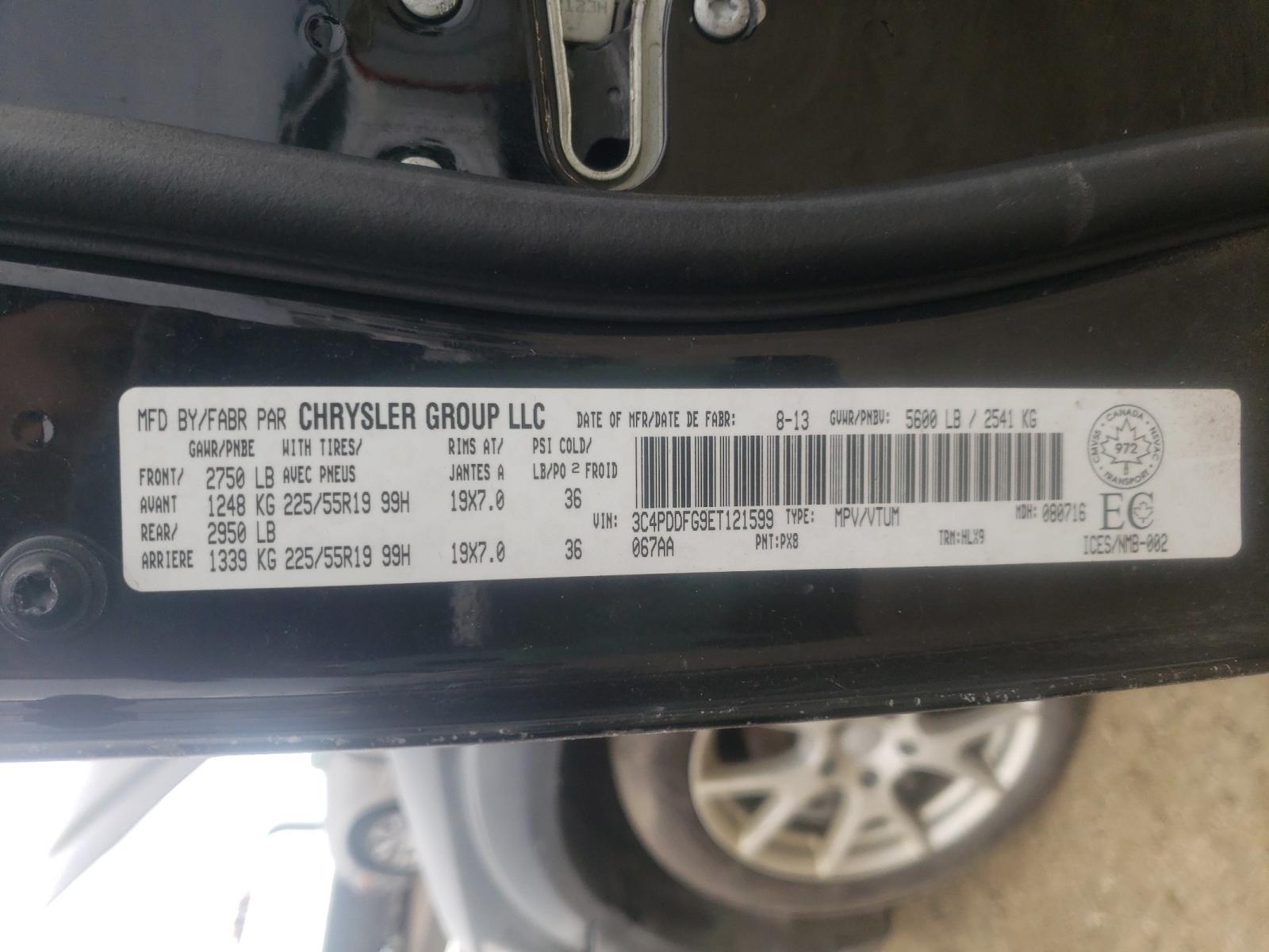 Photo 10 from auction – 2014 DODGE JOURNEY R/ with VIN 3C4PDDFG9ET121599