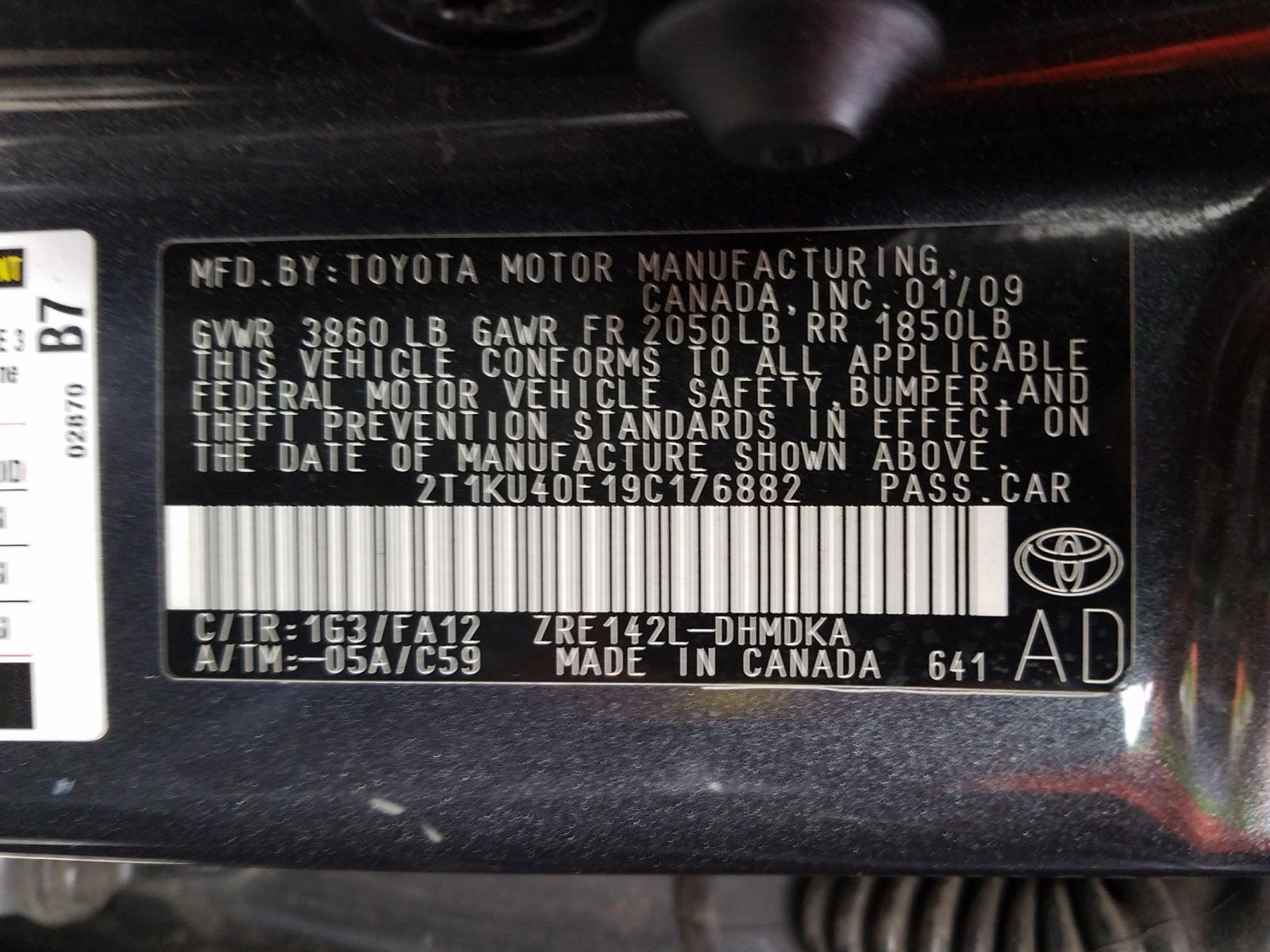 Photo 10 from auction – 2009 TOYOTA COROLLA MA with VIN 2T1KU40E19C176882