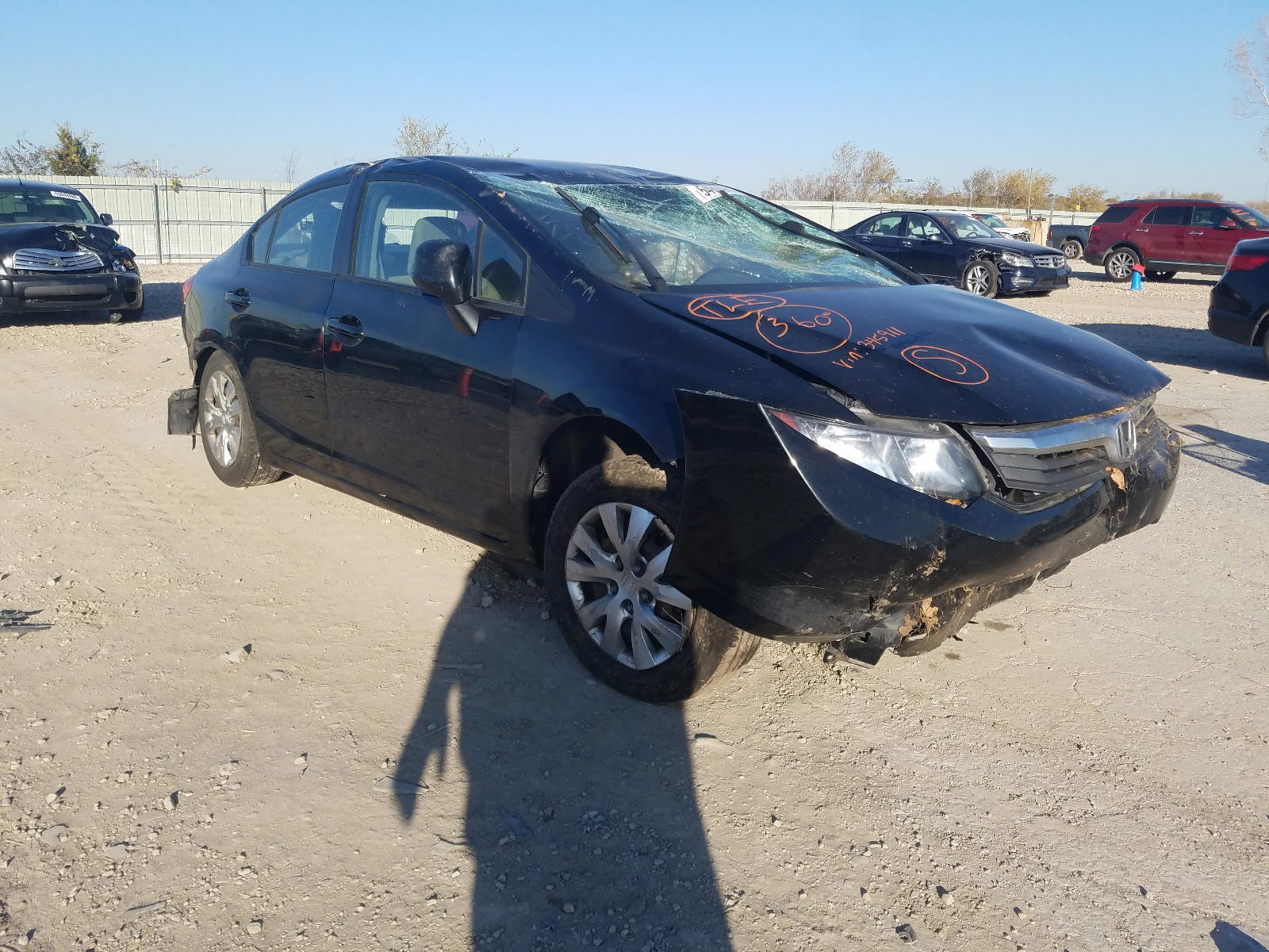 HONDA CIVIC LX 2012 with VIN 19XFB2F51CE345911 - Photo from auction