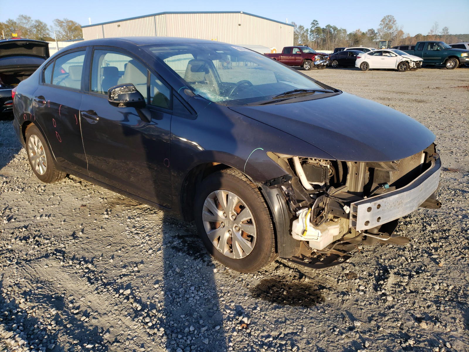 HONDA CIVIC LX 2012 with VIN 19XFB2F56CE327565 - Photo from auction