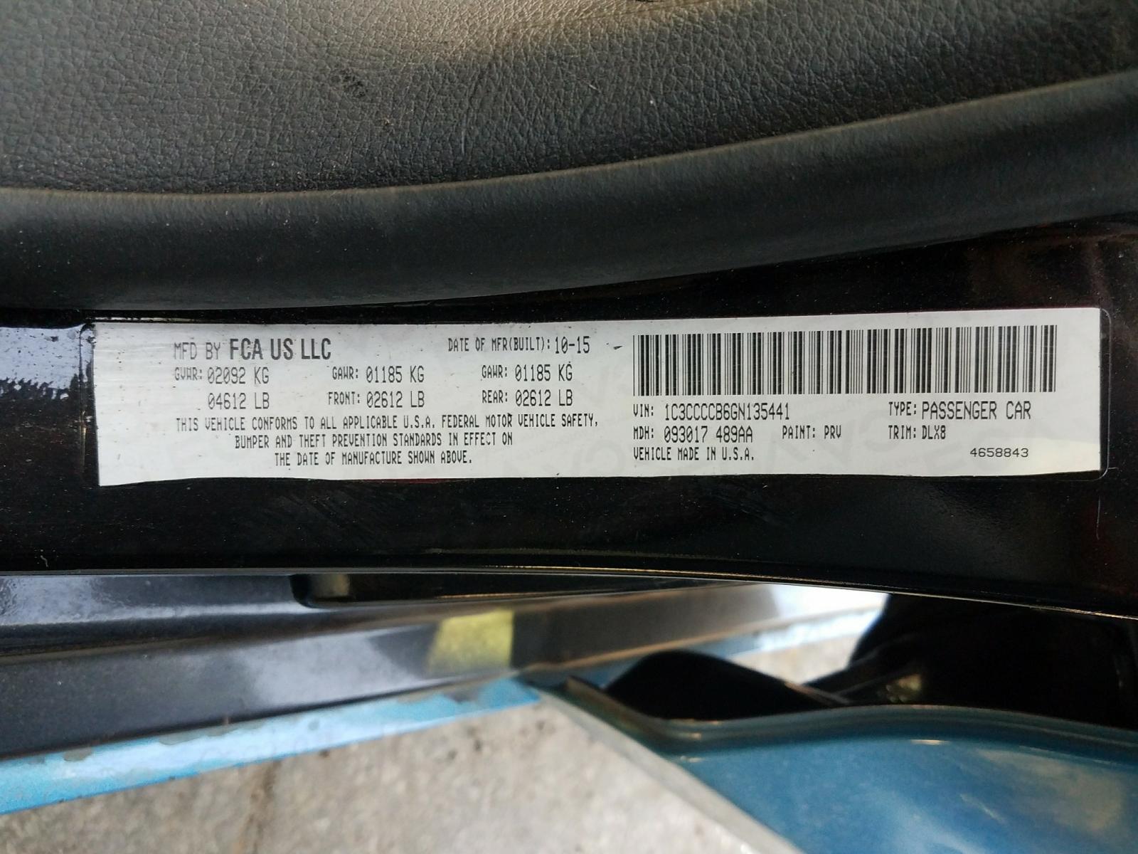 Photo 10 from auction – 2016 CHRYSLER 200 C with VIN 1C3CCCCB6GN135441